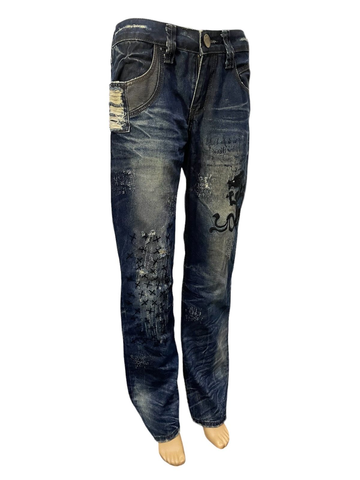 Japanese Brand × Kapital Cattan Farm Japan Uru Boro Claw Mark Dirt Wash Jeans Size US 30 / EU 46 - 3 Thumbnail