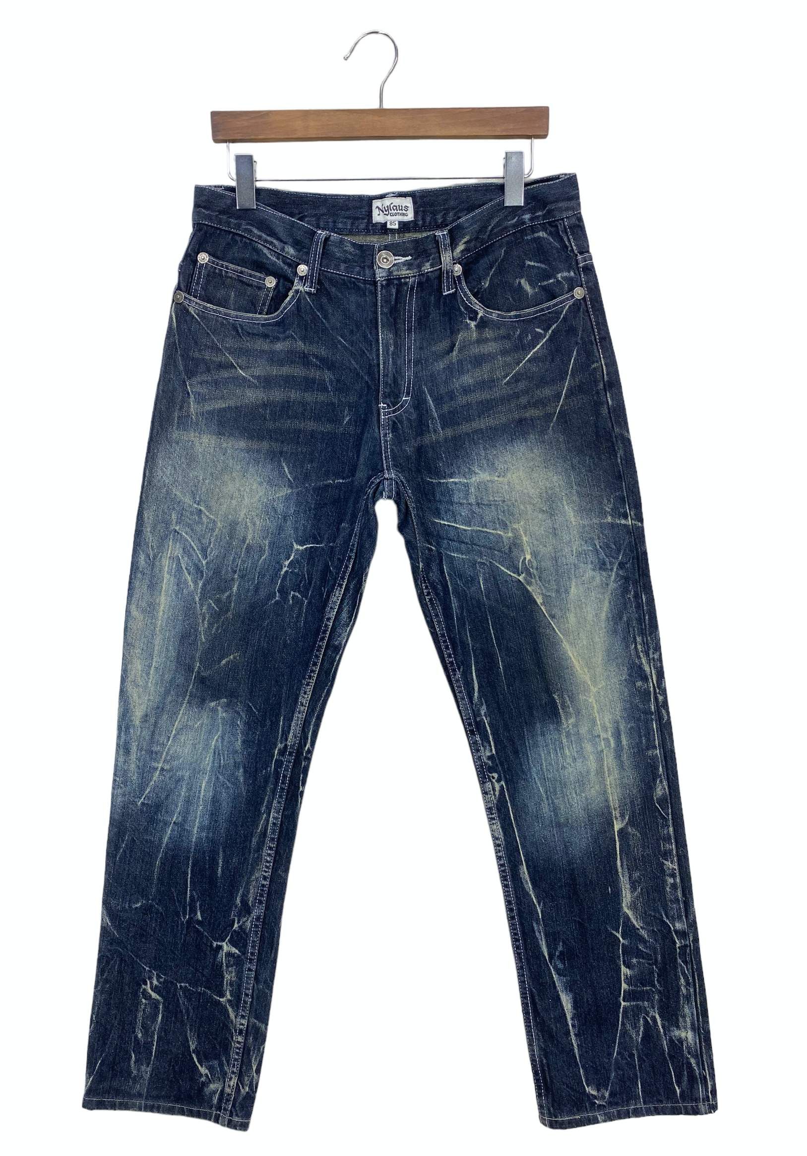Japanese Brand Nylaus Distressed Denim Goth Punk Jeans Size US 32 / EU 48 - 2 Thumbnail