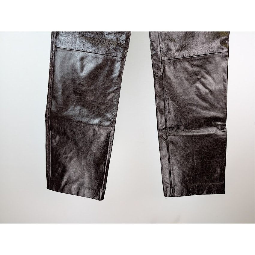 Gucci o1rshd1 Shiny Soft Leather Pant in Shiny Bordeaux Size US 32 / EU 48 - 4 Thumbnail