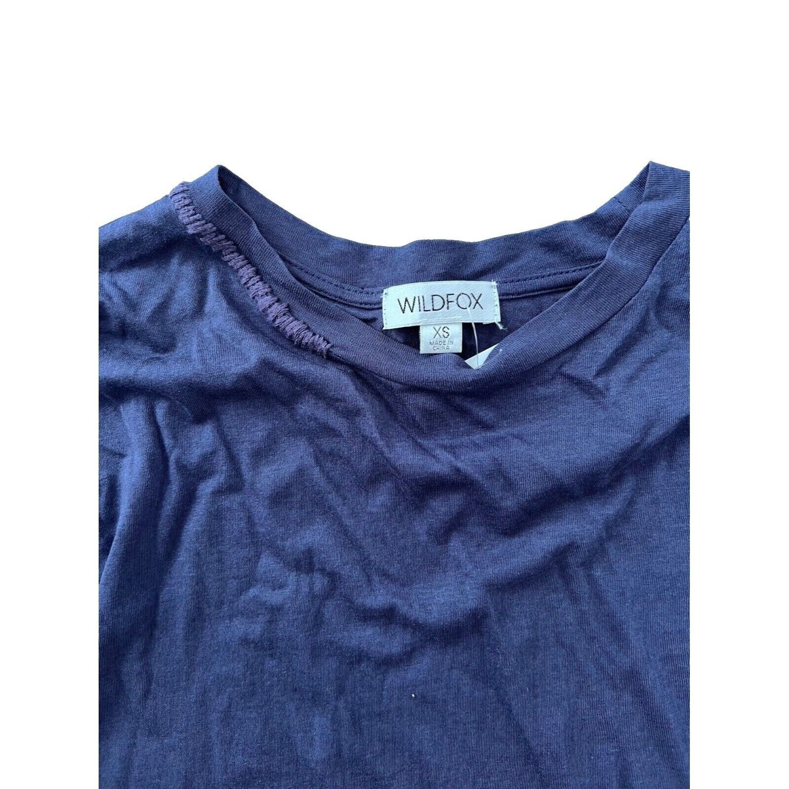 Wildfox Wildfox Helena Long Sleeve Top in Snow Peacoat Blue ( XS ) Size XS / US 0-2 / IT 36-38 - 3 Thumbnail