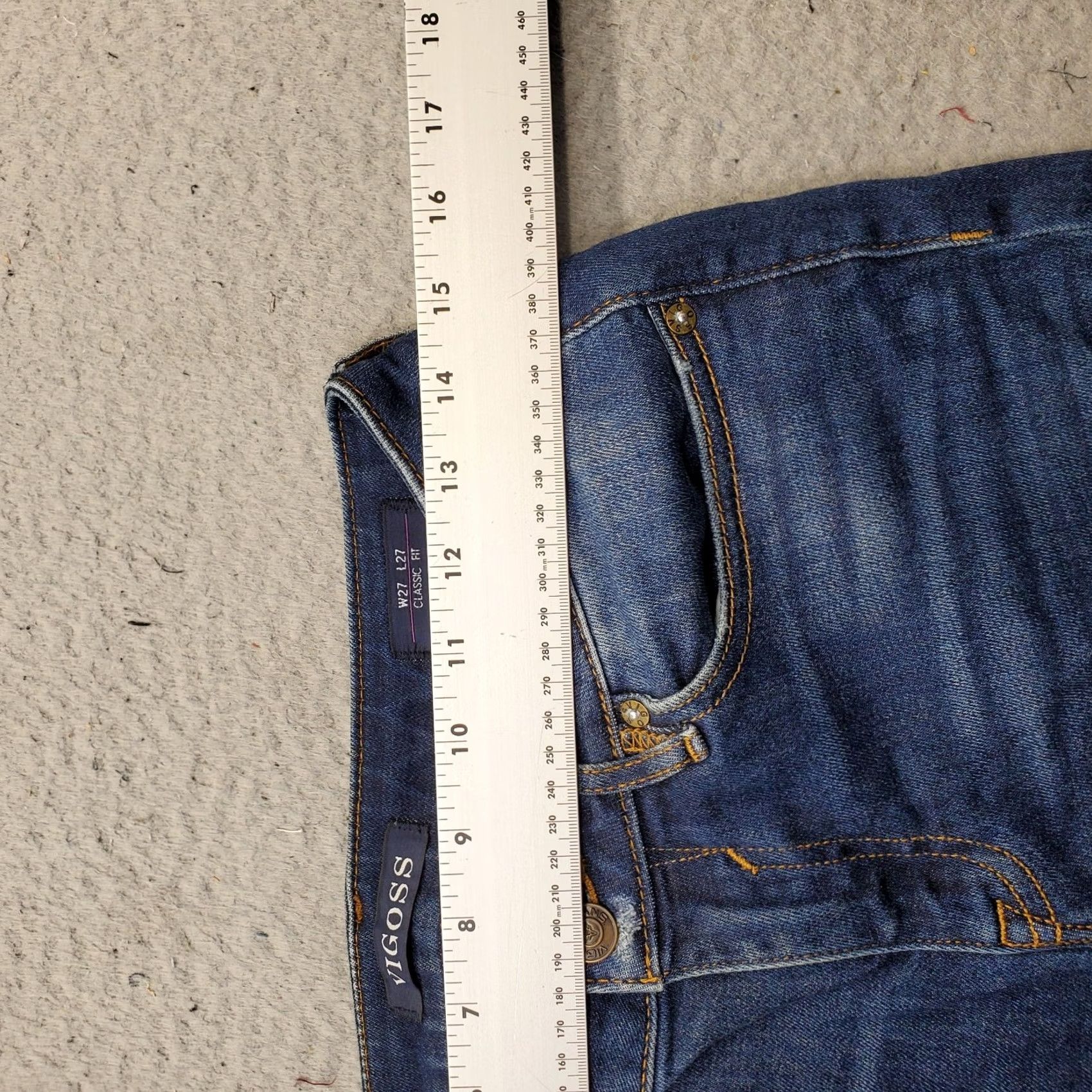Vintage VIGOSS Jagger Jeans Womens 27x27 Blue Denim Distressed Classic Fit Skinny Leg Womens Size: 27 Blue Denim Distressed 5-Pocket Design Skinny Jeans Mens? Size 27" / US 4 / IT 40 - 6 Thumbnail