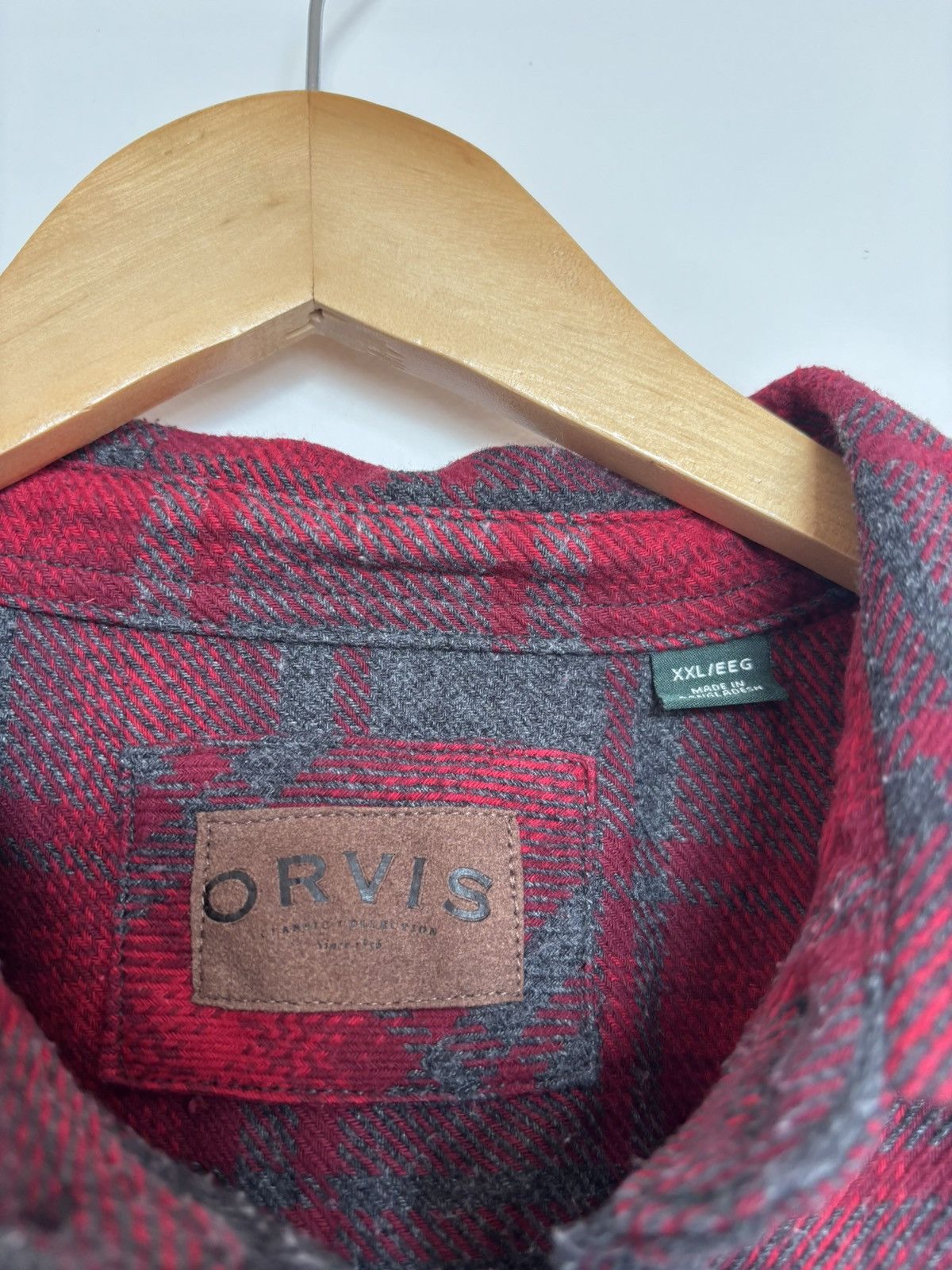 Orvis Orvis Red Gray Plaid Fleece Lined Flannel Shirt Jacket XXL Size US XXL / EU 58 / 5 - 3 Thumbnail