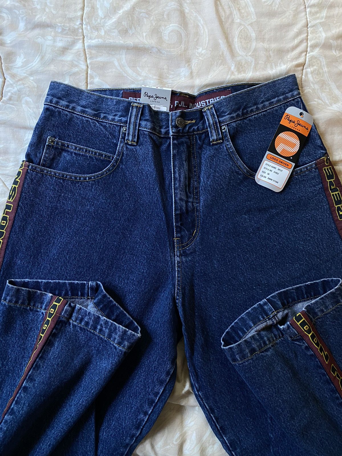 JNCO × Pepe Jeans × Vintage Rare Vintage Y2K Pepe Jeans Piped JNCO Style Jeans Size US 34 / EU 50 - 2 Thumbnail