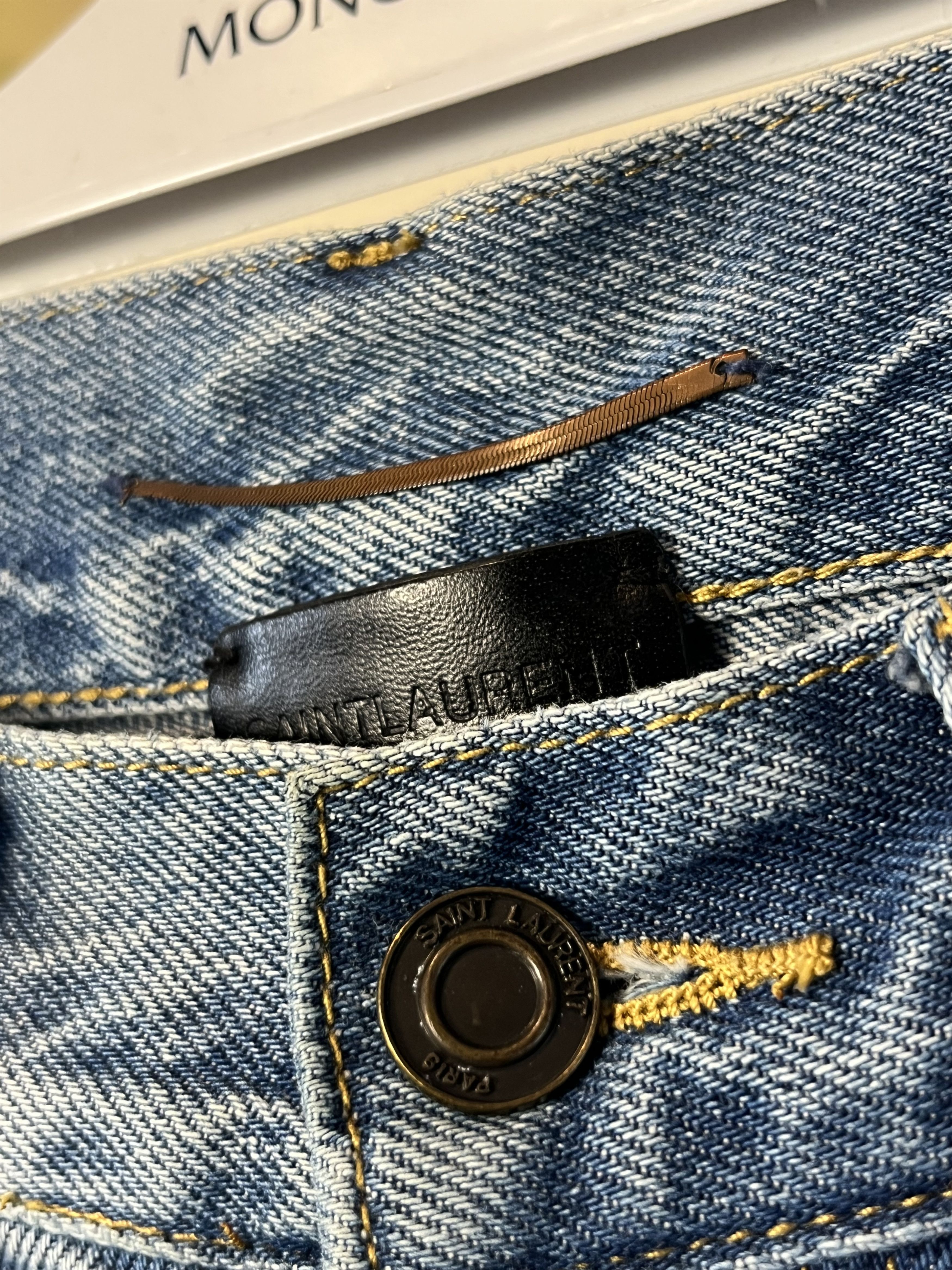 Designer × Saint Laurent Paris × Yves Saint Laurent Saint Lauren Denim Shorts JP73 Made in Japan Size 30" / US 8 / IT 44 - 7 Thumbnail