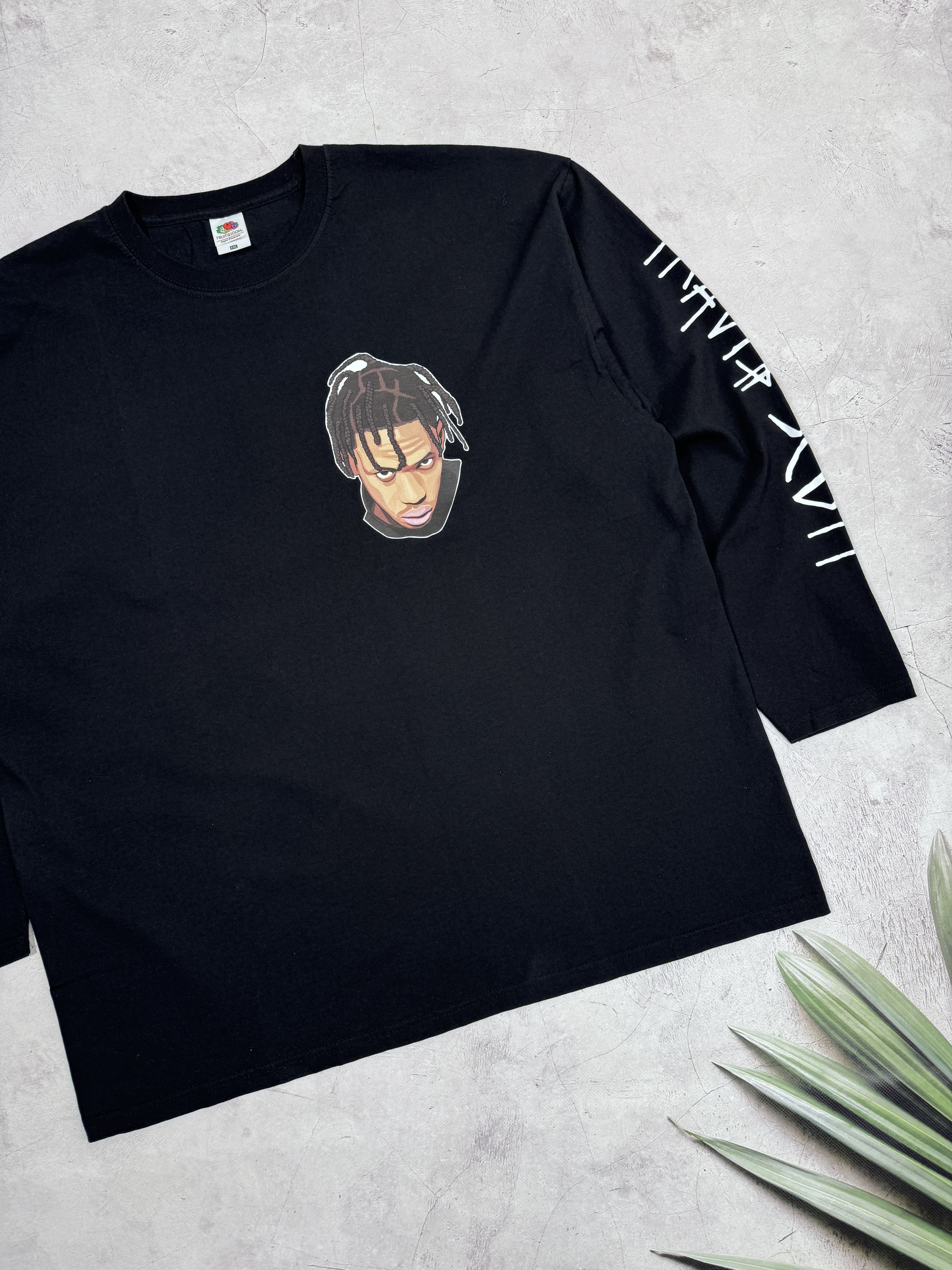Band Tees × Fruit Of The Loom Travis Scott LA FLAME Tour T-Shirt LS by Fruit Of The Loom Size US XL / EU 56 / 4 - 8 Thumbnail