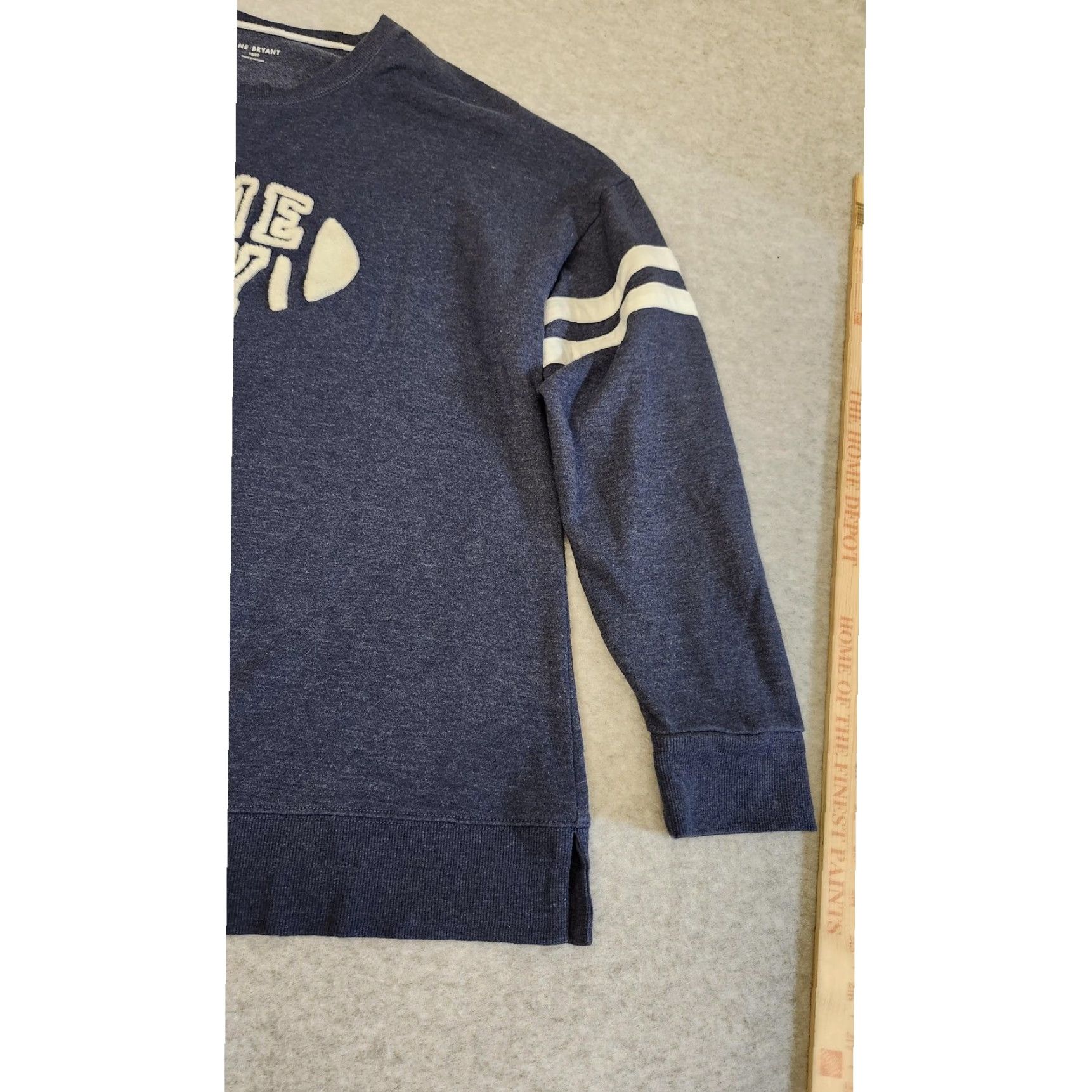 Vintage Lane Bryant Sweatshirt Womens 2X Blue Game Day Chenille Football Pullover Crew Neck Long Sleeve Plus Size Sports Graphic Print Size XXL / US 16-18 / IT 52-54 - 2 Thumbnail