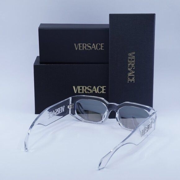 Versace Versace VE4489U 148/8V Sunglasses Transparent Rectangle Fram Size ONE SIZE - 10 Thumbnail