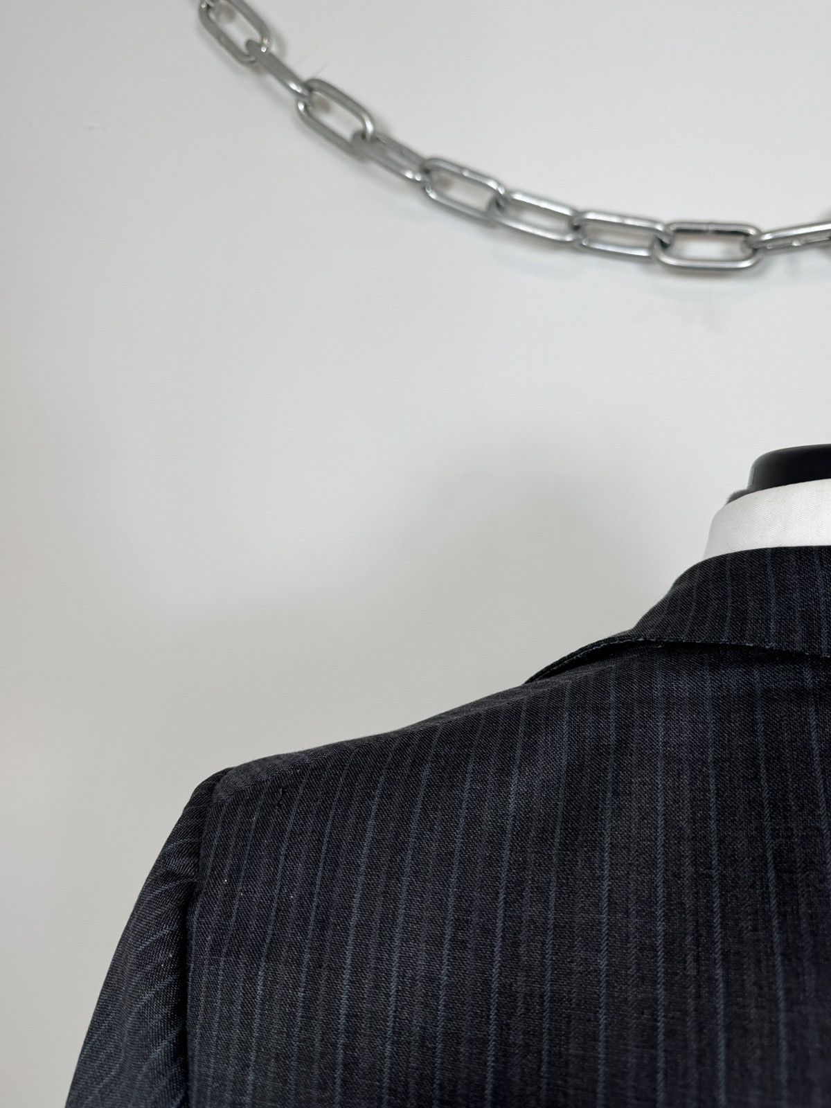 Ermenegildo Zegna Ermenegildo Zegna Su Misura Men’s Gray Striped Wool Blazer Size 38R - 15 Thumbnail