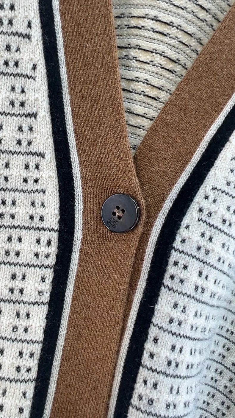 Loro Piana LORO PIANA Small cashmere jacquard sweater cardigan Size L / US 10 / IT 46 - 6 Thumbnail