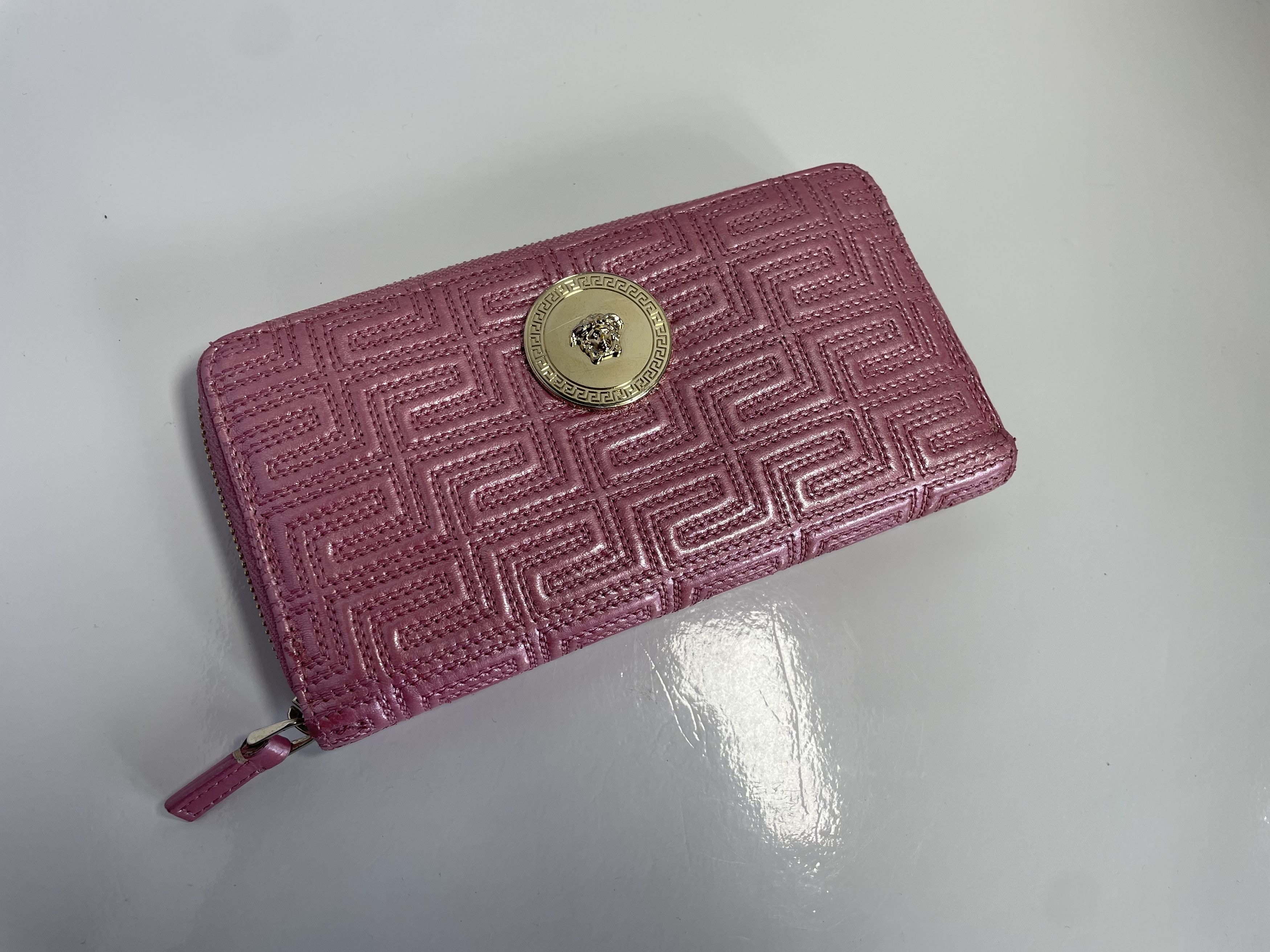 Versace Versace leather wallet in pink Size ONE SIZE - 1 Thumbnail