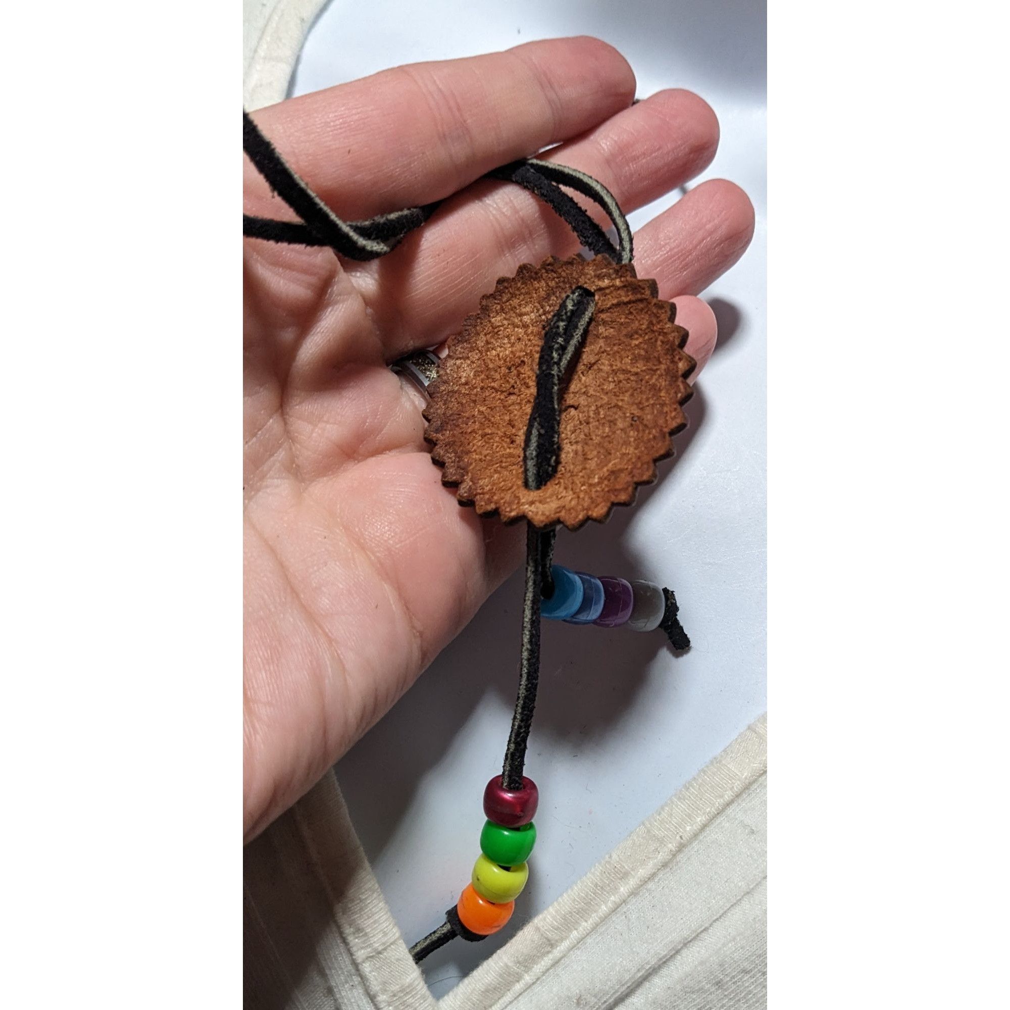 Other Handmade Leather Eagle Medallion Necklace Size ONE SIZE - 8 Thumbnail