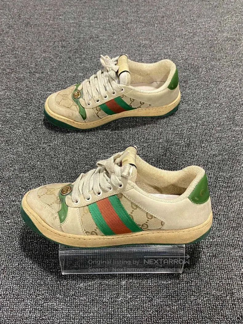 Gucci Classic Gucci Sneakers with Green and Red Stripes. Size US 11 / EU 44 - 2 Thumbnail