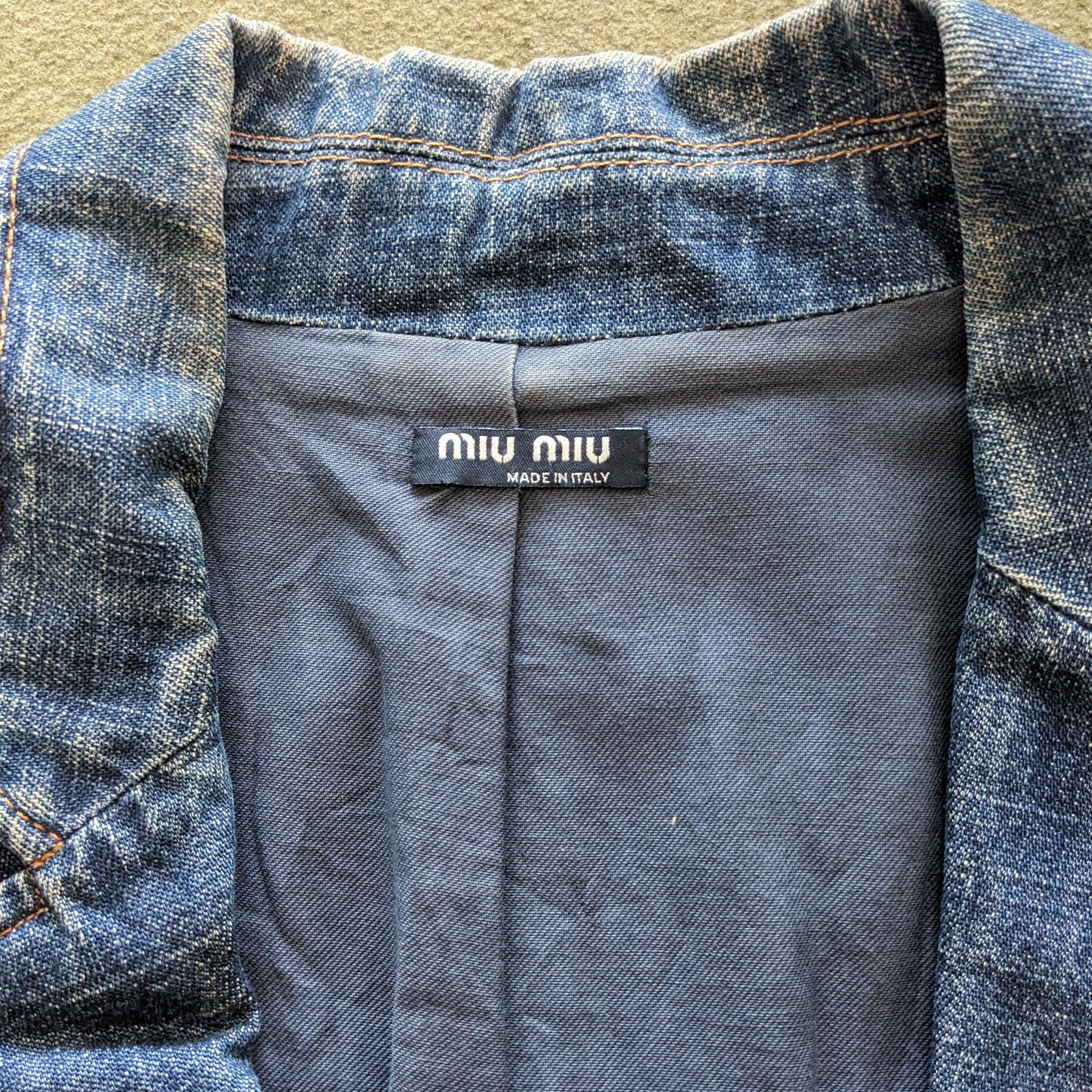 Miu Miu Vintage Miu Miu De Prada Denim Blazer Size XS / US 0-2 / IT 36-38 - 7 Thumbnail