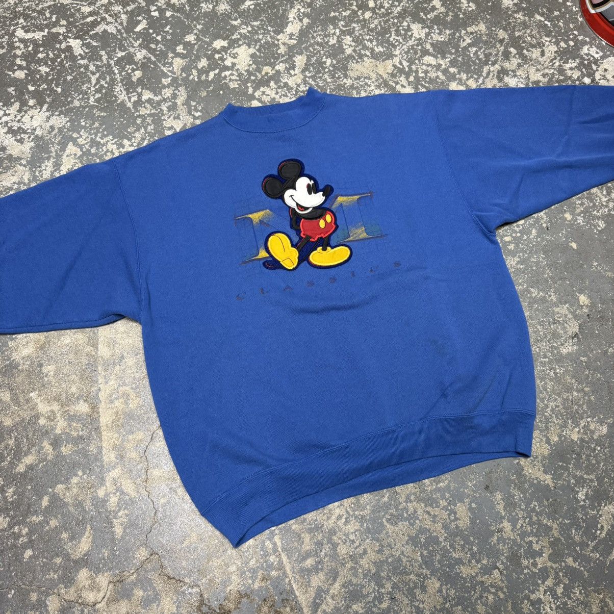 Disney Vintage Disney Mickey Mouse Blue Crewneck Sweatshirt 90s Size US XL / EU 56 / 4 - 3 Thumbnail