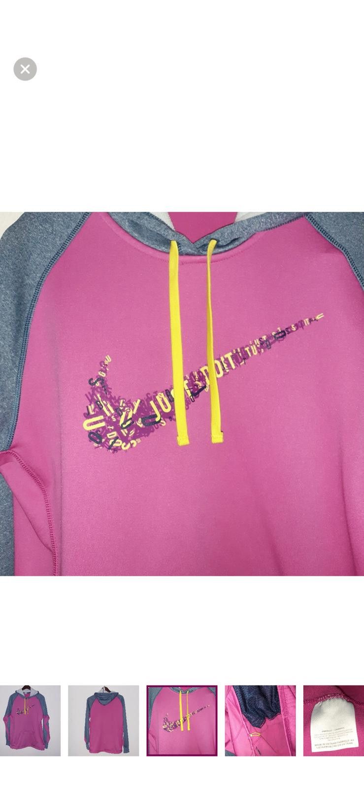 Nike Nike Therma-FIT Pink & Gray Hoodie – Just Do It Graphic Size L / US 10 / IT 46 - 3 Thumbnail