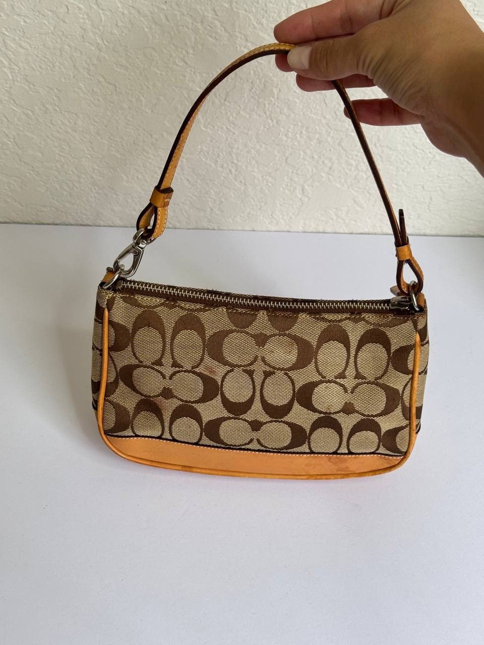 Coach Coach Y2K Signature Tan Leather Demi Mini Baguette Size ONE SIZE - 7 Thumbnail