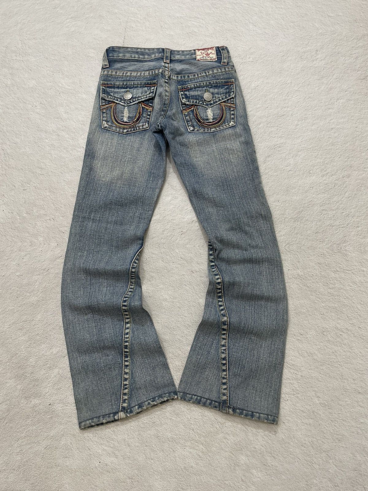 Diesel 2000s True Religion Flare Denim Ripped Bootcut Y2K Ifsix LGB Size 27" / US 4 / IT 40 - 8 Thumbnail