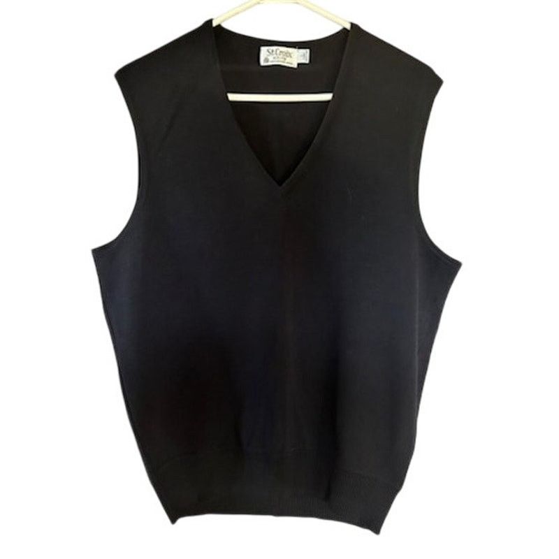 St. Croix St. Croix Knits 80s Black 100% Zephyr Wool Vest size Large Size US L / EU 52-54 / 3 - 2 Thumbnail