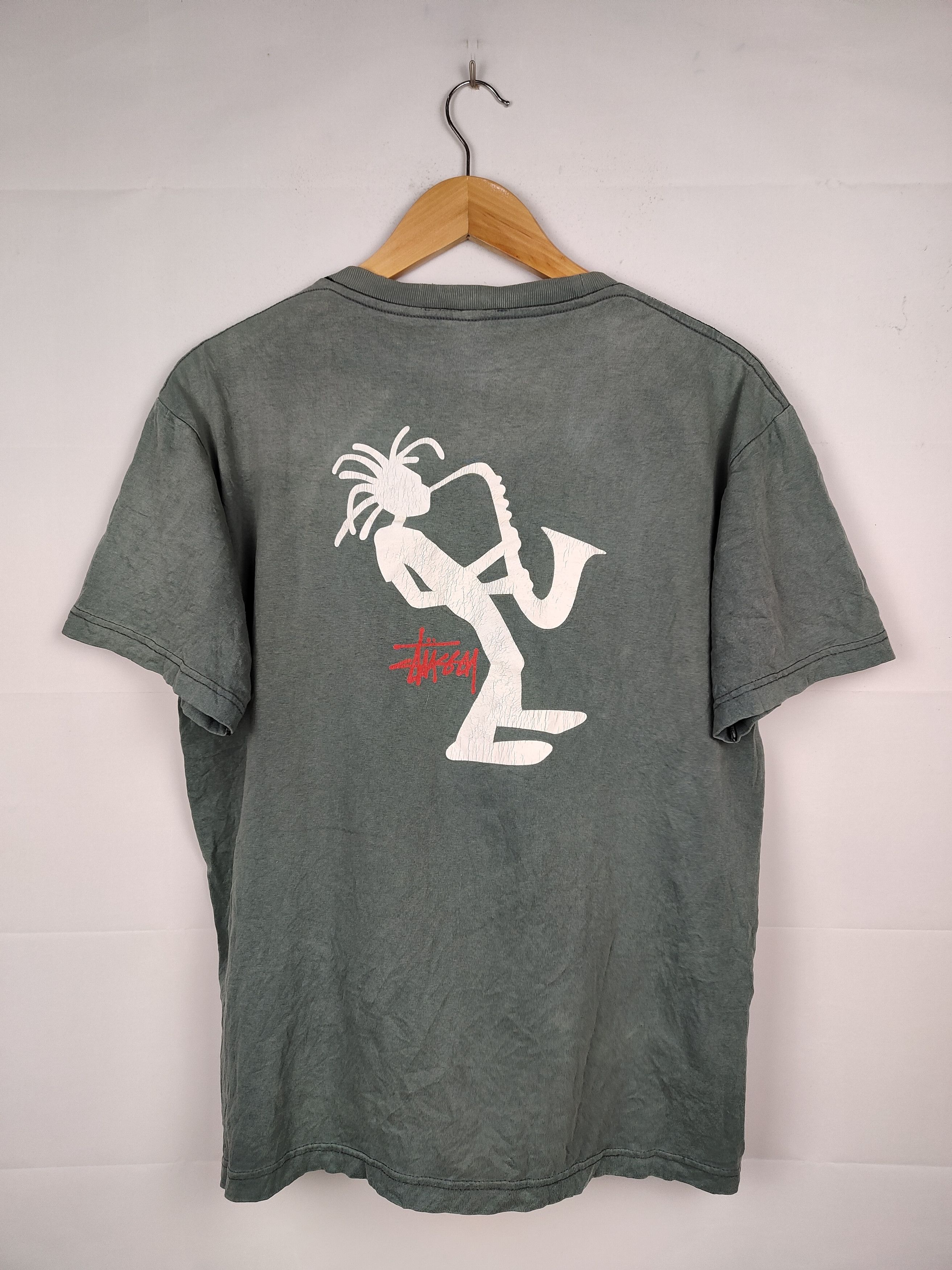 Stussy × Vintage Vintage Stussy Saxophone Dreadlock Man Shirt Size US M / EU 48-50 / 2 - 1 Thumbnail