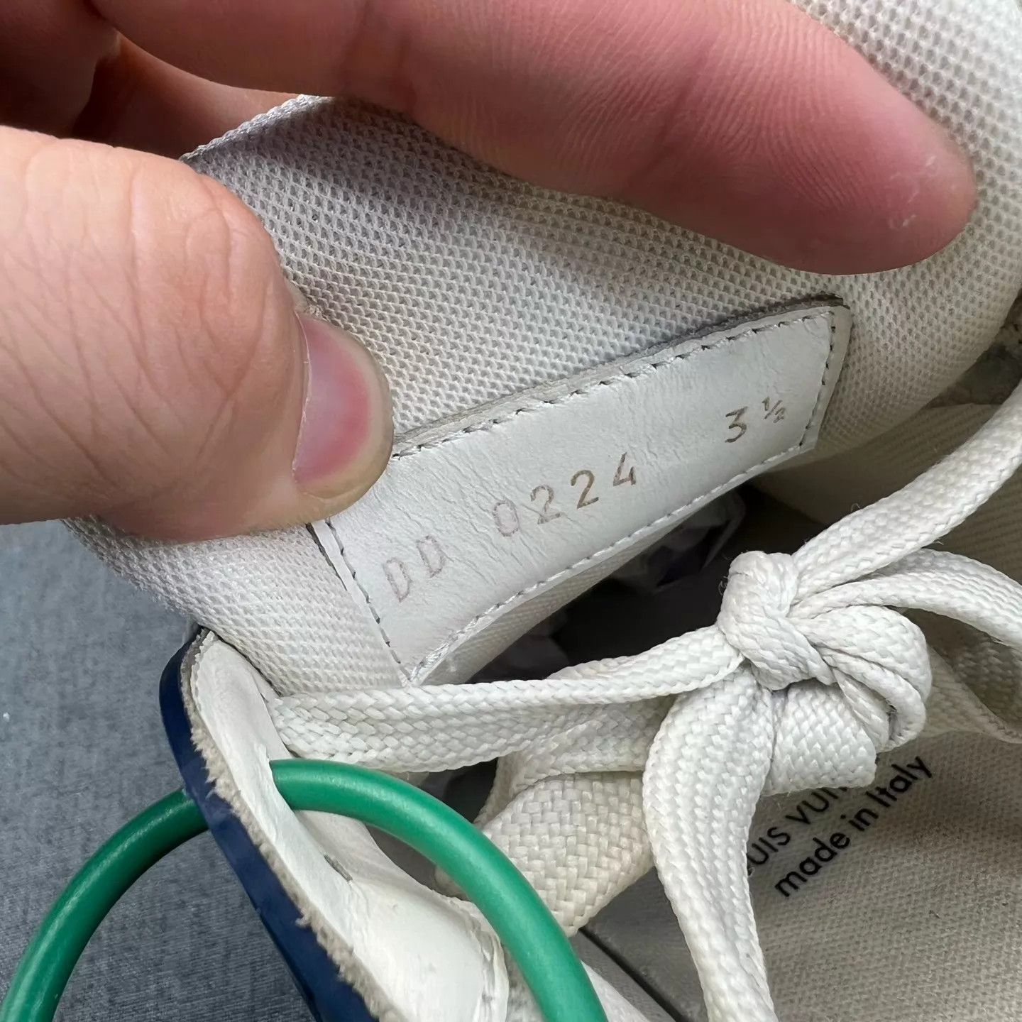 Louis Vuitton LV Trainer White Blue Damier 37.5 Worn 2x With Box Size US 7 / IT 37 - 5 Thumbnail