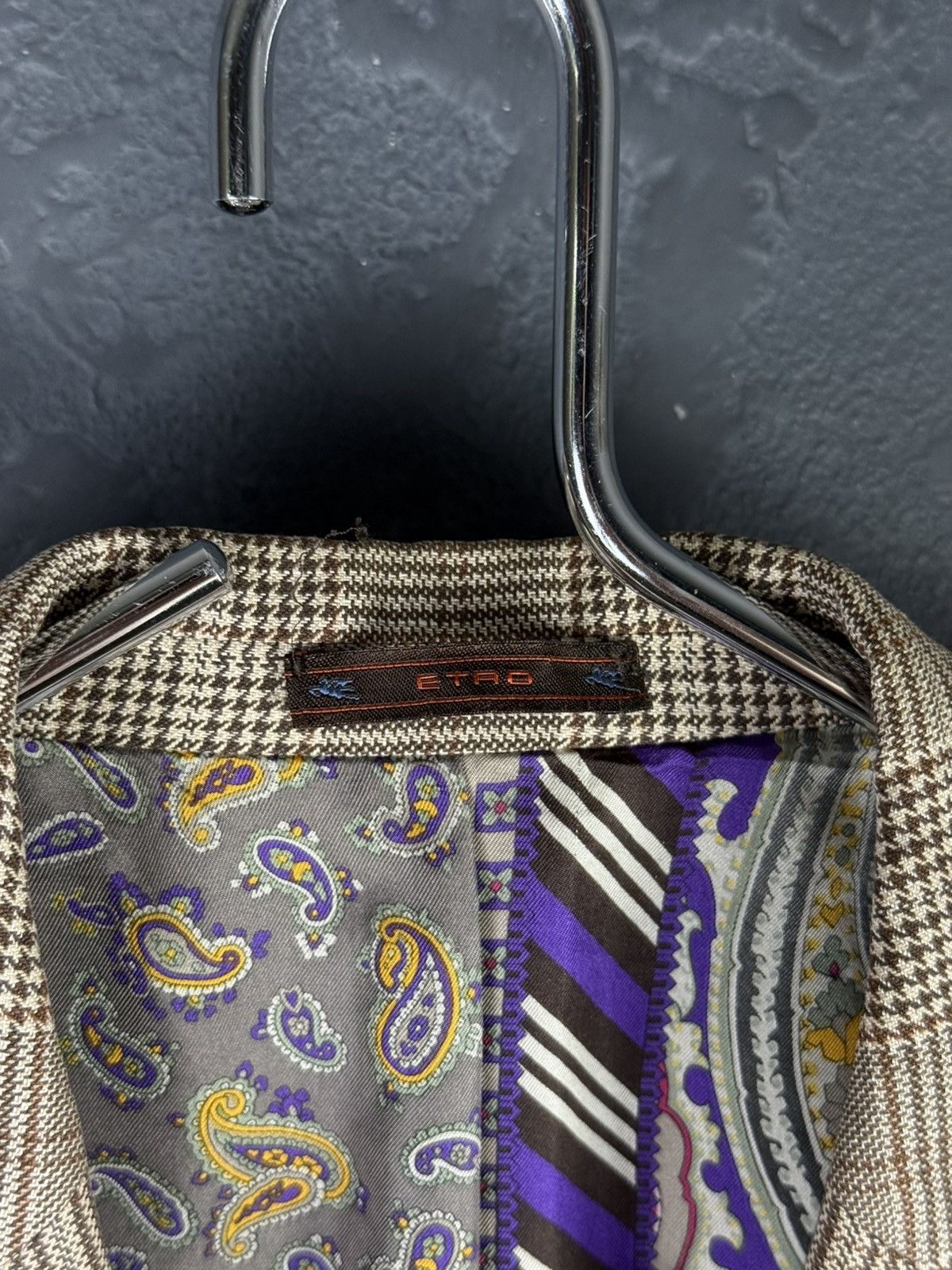 Etro ETRO Milano Mens Blazer Jacket Long Plaid Gray Size 46 Size 46R - 10 Thumbnail