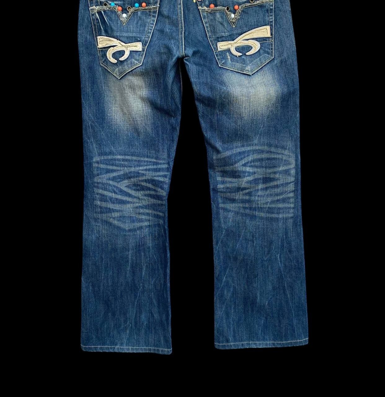 Japanese Brand × Le Grande Bleu (L.G.B.) × Tornado Mart A BEAUTIFUL FLARE DENIM RED PEPPER GOLD LABEL EAGLE WING Size US 31 - 2 Thumbnail