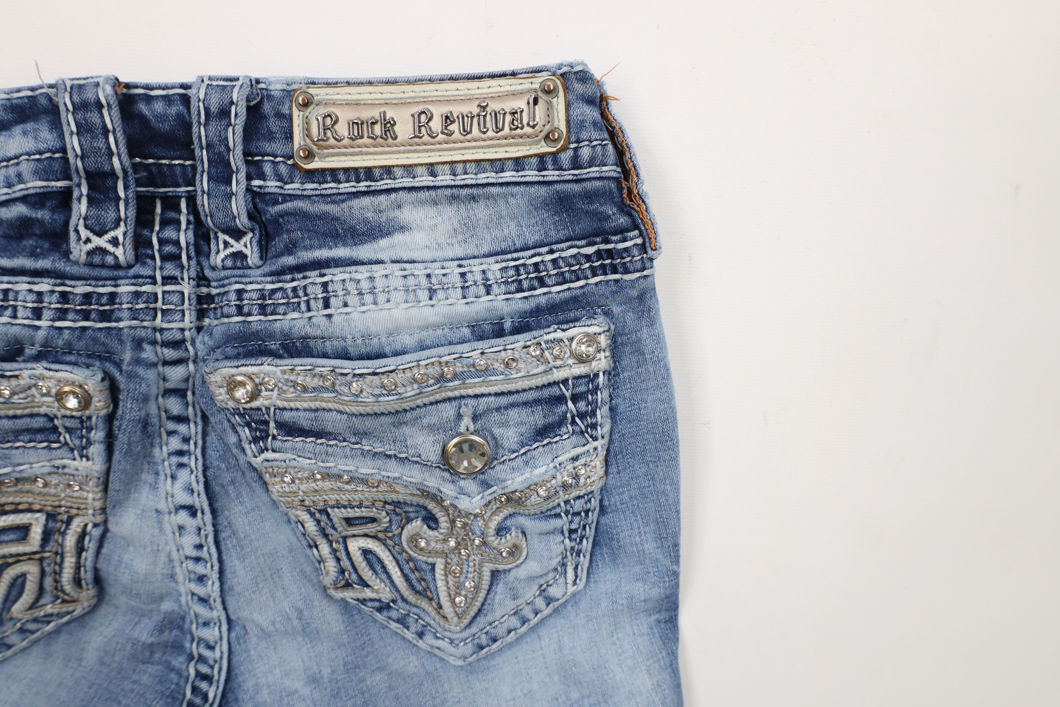 Rock Revival × Vintage Rock Revival Thick Stitch Sundee Mid Rise Boot Denim Jeans Size 26" / US 2 / IT 38 - 15 Thumbnail
