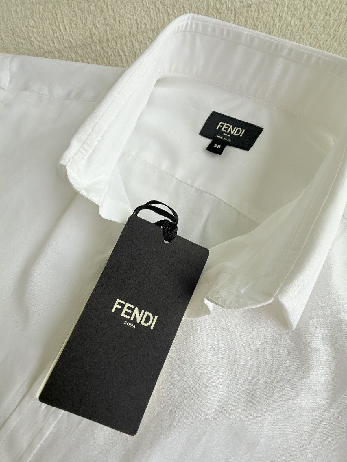 Fendi Fendi White Cotton Poplin Shirt NWT - Slim Fit - IT 38 Size US S / EU 44-46 / 1 - 2 Thumbnail