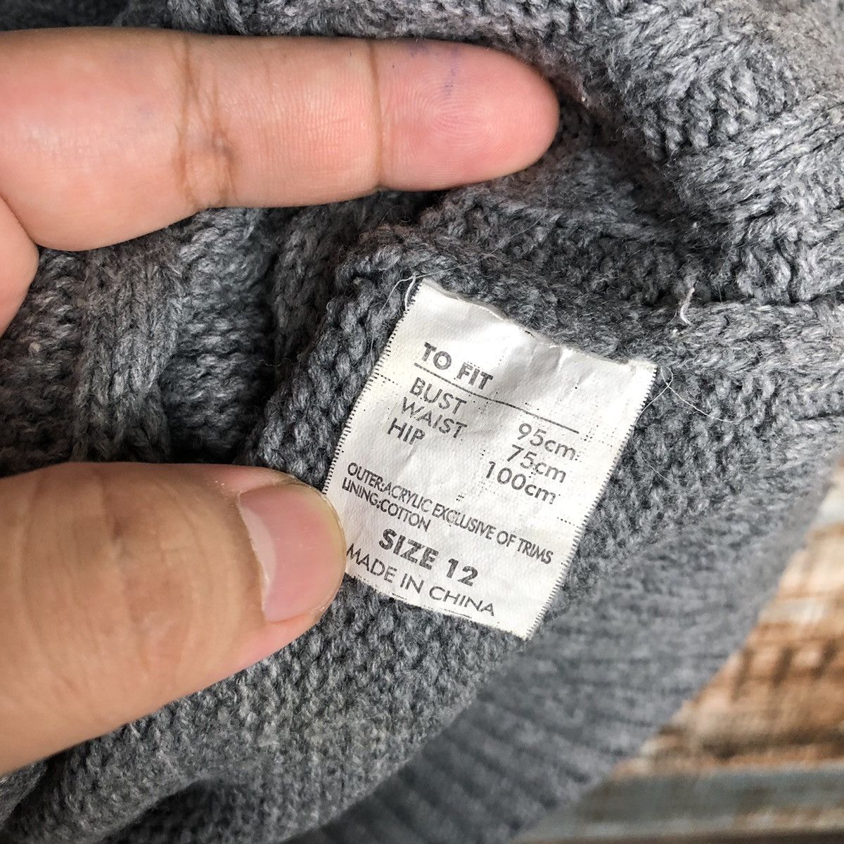 Japanese Brand Wave Zone Grey Cardigan Hoodie Knitwear #A1694 Size M / US 6-8 / IT 42-44 - 12 Thumbnail