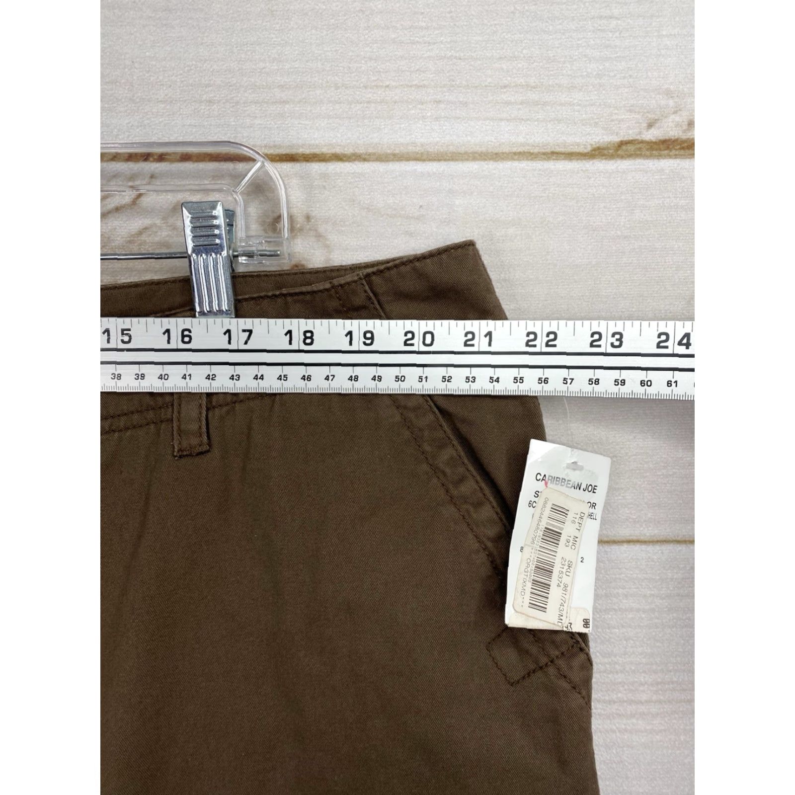 Vintage Caribbean Joe Cargo Pants Brown 20W Women 100% Cotton Plus Size Pockets Travel Casual NWT Size 42" / US 20 - 4 Thumbnail