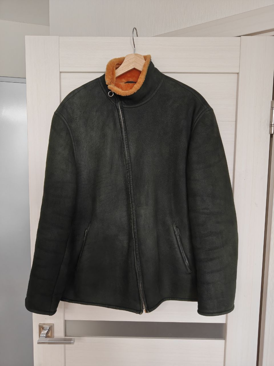 Hermes Hermes Paris Shearling Leather Fur Asymmetrical Zip Jacket Size US L / EU 52-54 / 3 - 15 Thumbnail