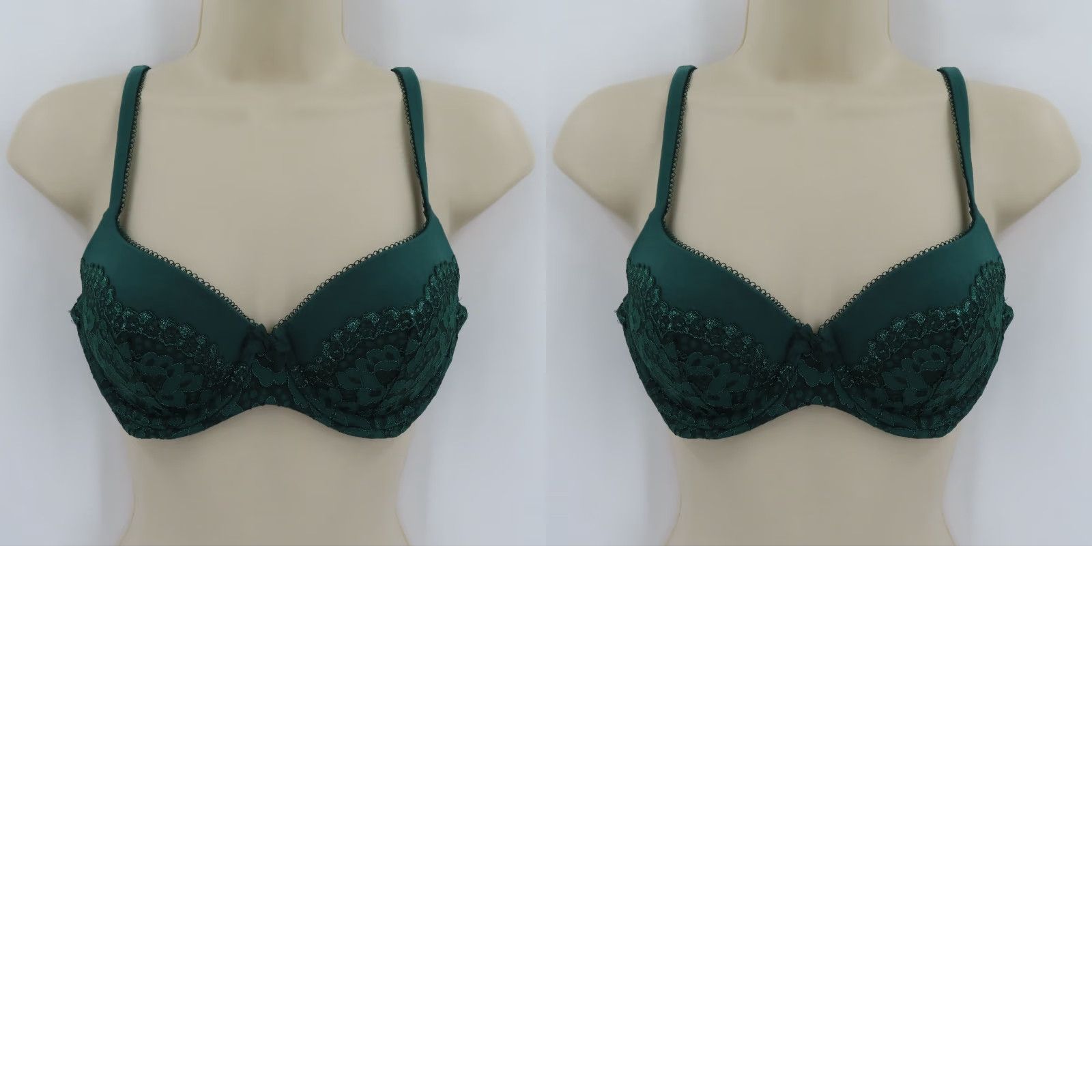 Victoria's Secret Victoria's Secret Body By Victoria Lined Demi Bra 32D Green Underwire Bow Size ONE SIZE - 10 Thumbnail
