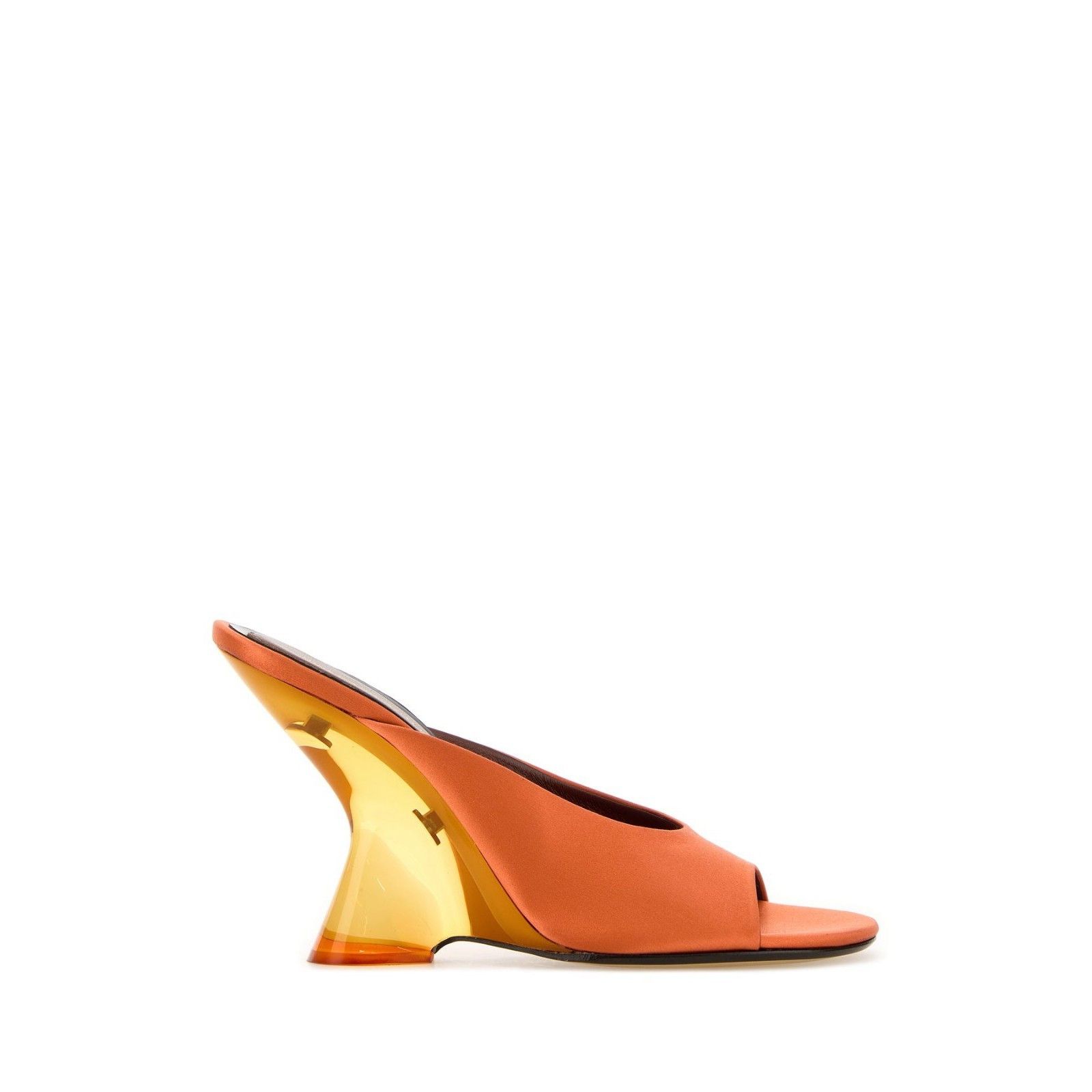 DRIES VAN NOTEN Orange Satin Mules New & Authentic (Women's
