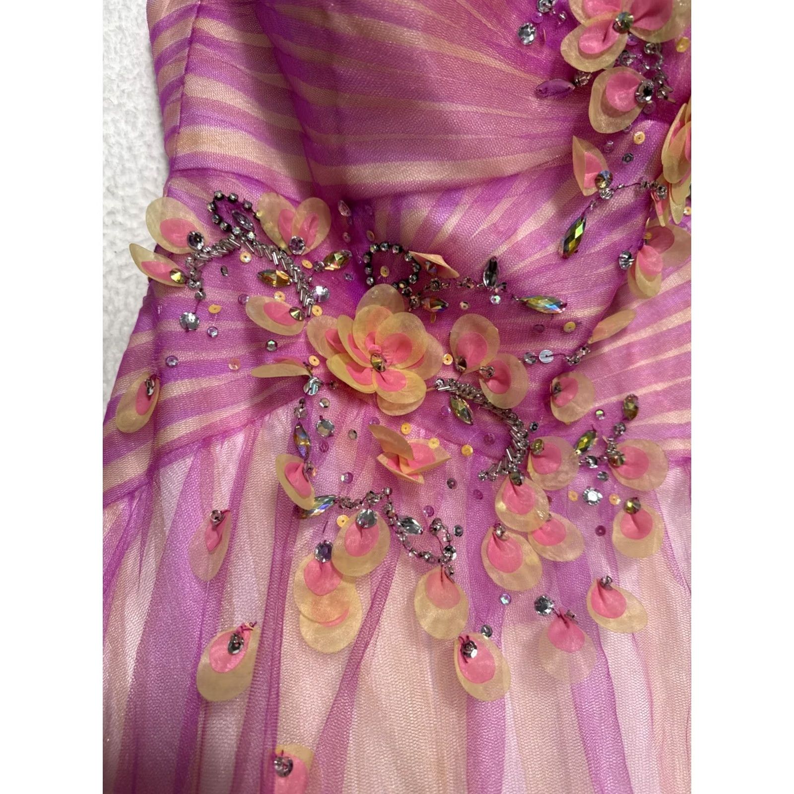 Vintage Alyce Paris Prom Dress Gown Style 6059 Wildrose Pink Size 10 Womens Size ONE SIZE - 3 Thumbnail