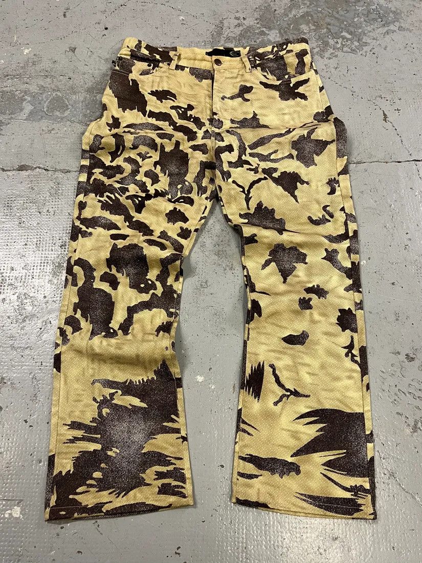 Just Cavalli AW2001 Cavalli Crow Camo Beige & Black Pants Size US 31 - 2 Thumbnail