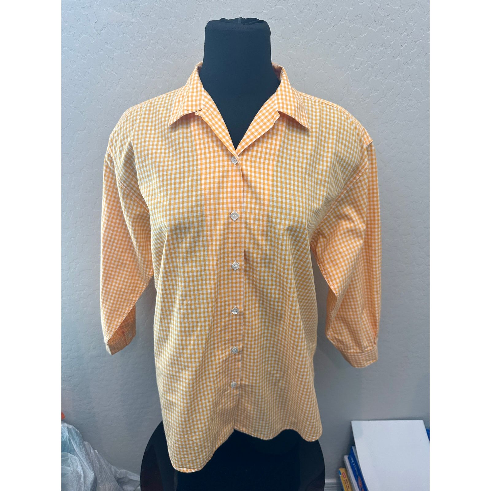 Gap GAP | Y2K Vintage Yellow Gingham Button Down Long Sleeve Top Size S / US 4 / IT 40 - 2 Thumbnail