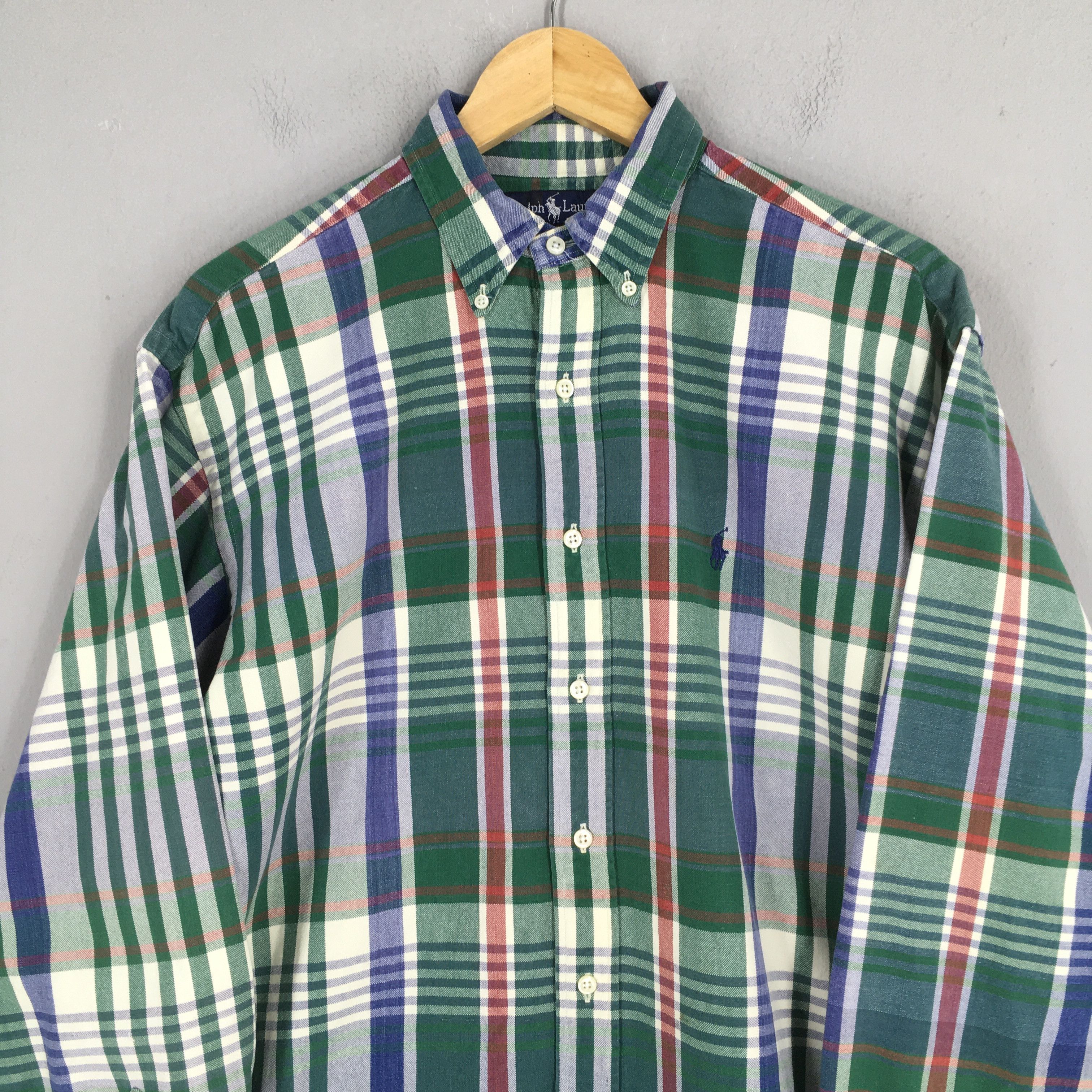 Polo Ralph Lauren Vintage 90s Polo Ralph Lauren Checkered Flannel Shirt Medium Size US M / EU 48-50 / 2 - 2 Thumbnail