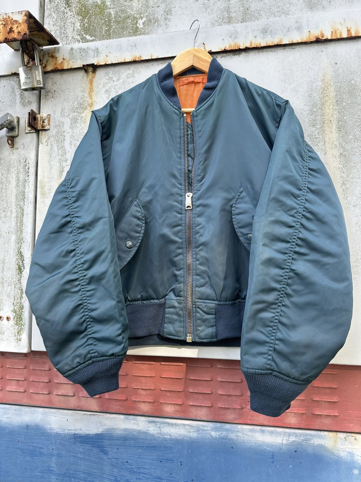 Vintage 🪖Vintage MA-1 Man Intermediate Bomber Jacket Size US L / EU 52-54 / 3 - 6 Thumbnail