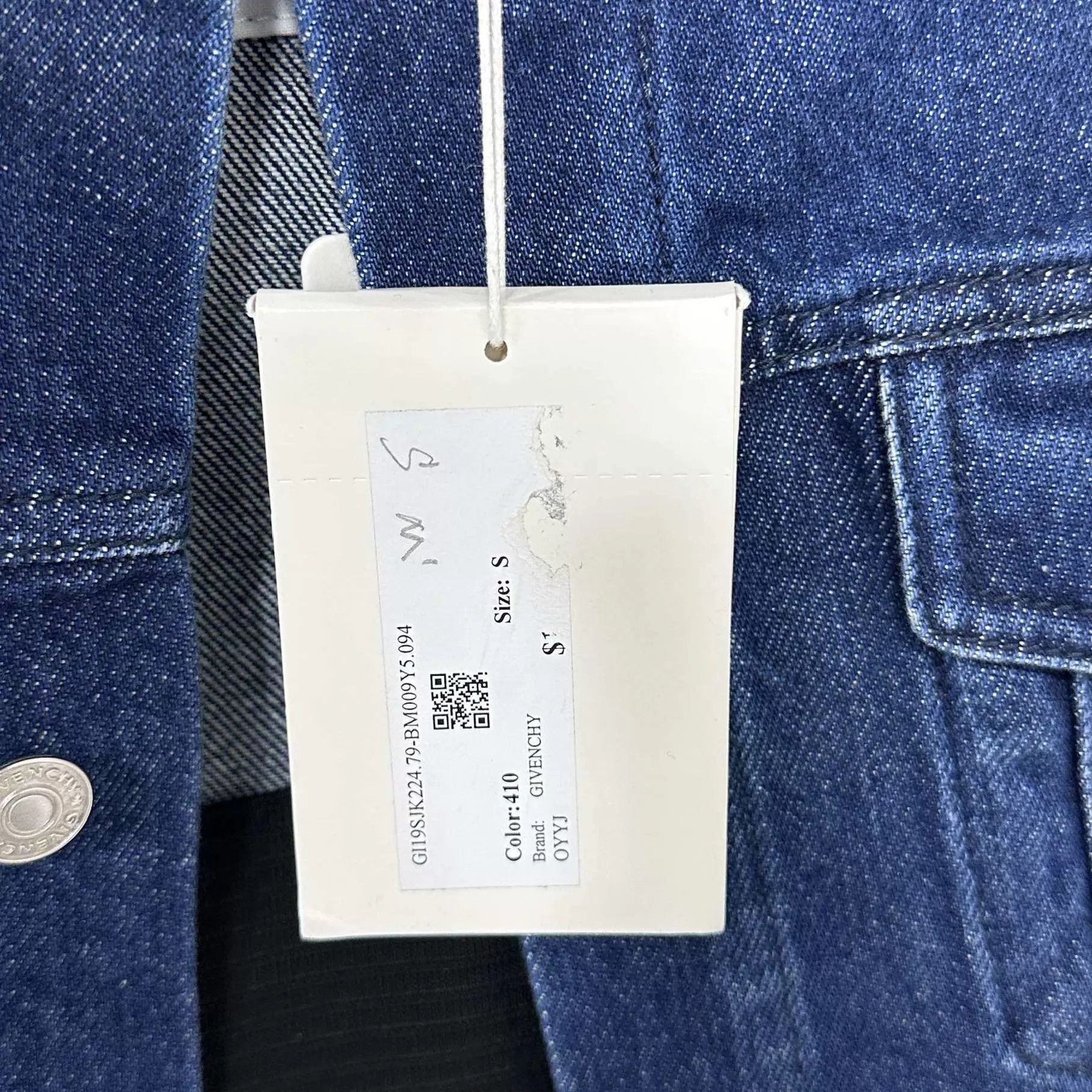 Givenchy GIVENCHY Back Logo Denim Jacket S Size S / US 4 / IT 40 - 8 Thumbnail