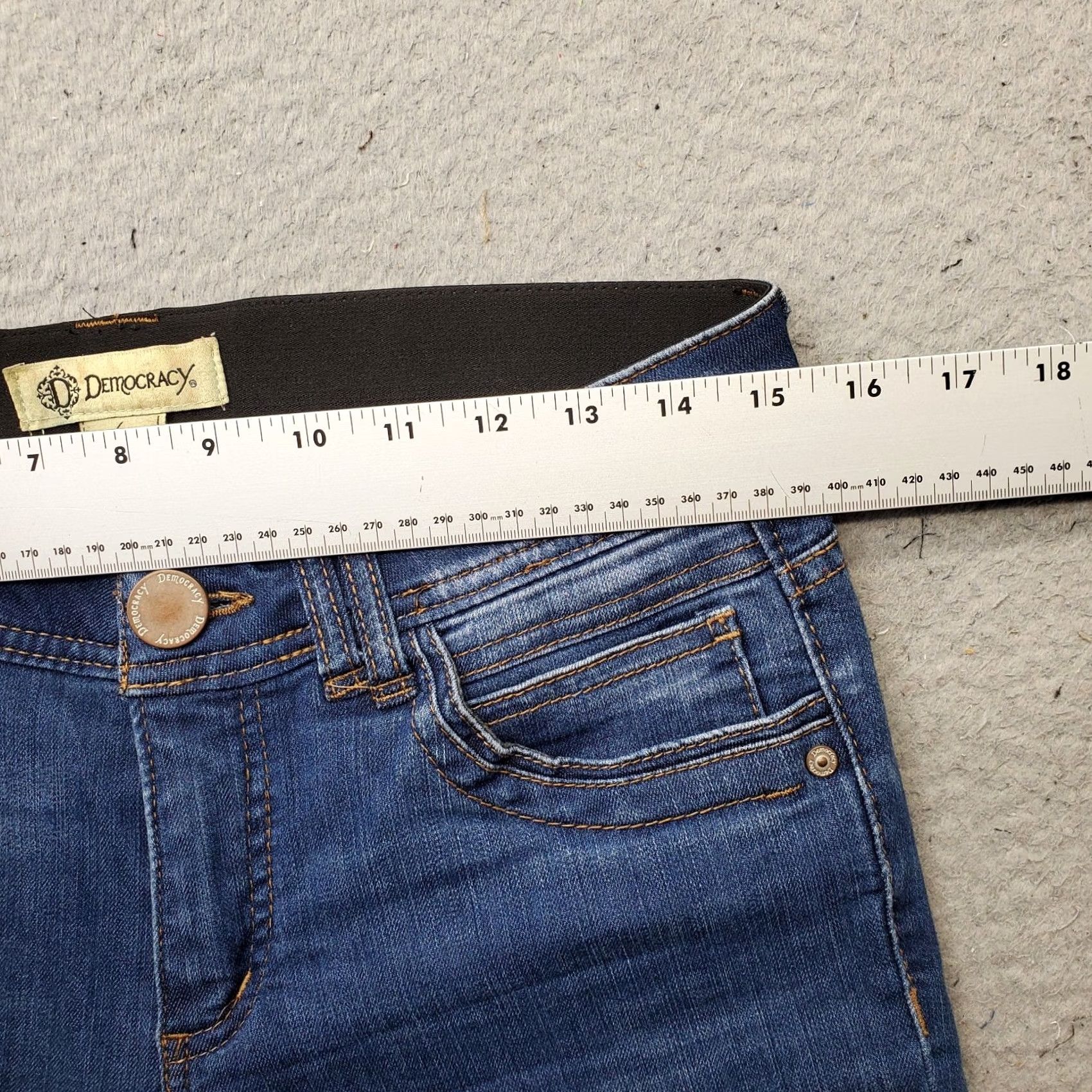 Vintage Democracy Jeans Womens 6 Blue Denim Stretch Slim Fit Ab" Technology Skinny Leg Jeans Size 28" / US 6 / IT 42 - 6 Thumbnail