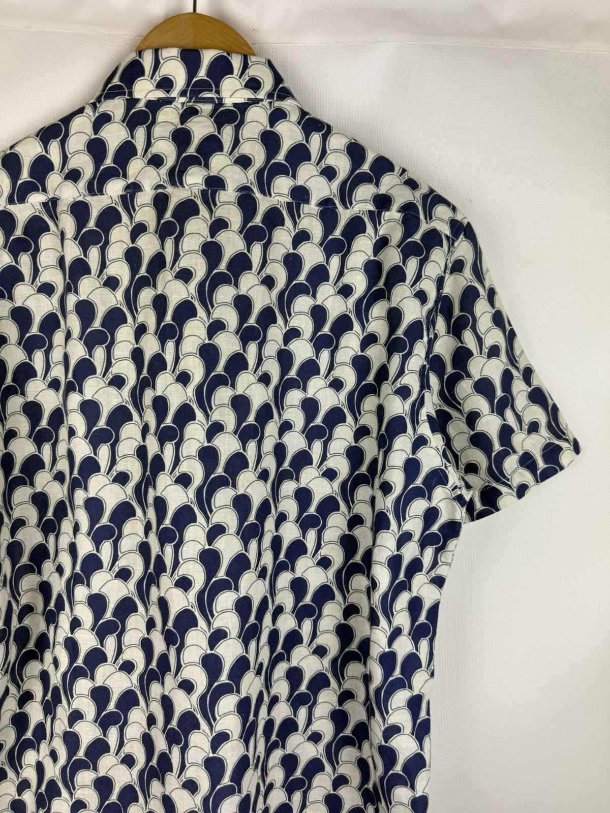 Far Afield Afield Men’s Short Sleeve Linen Patterned Button Up Shirt Size US M / EU 48-50 / 2 - 18 Thumbnail