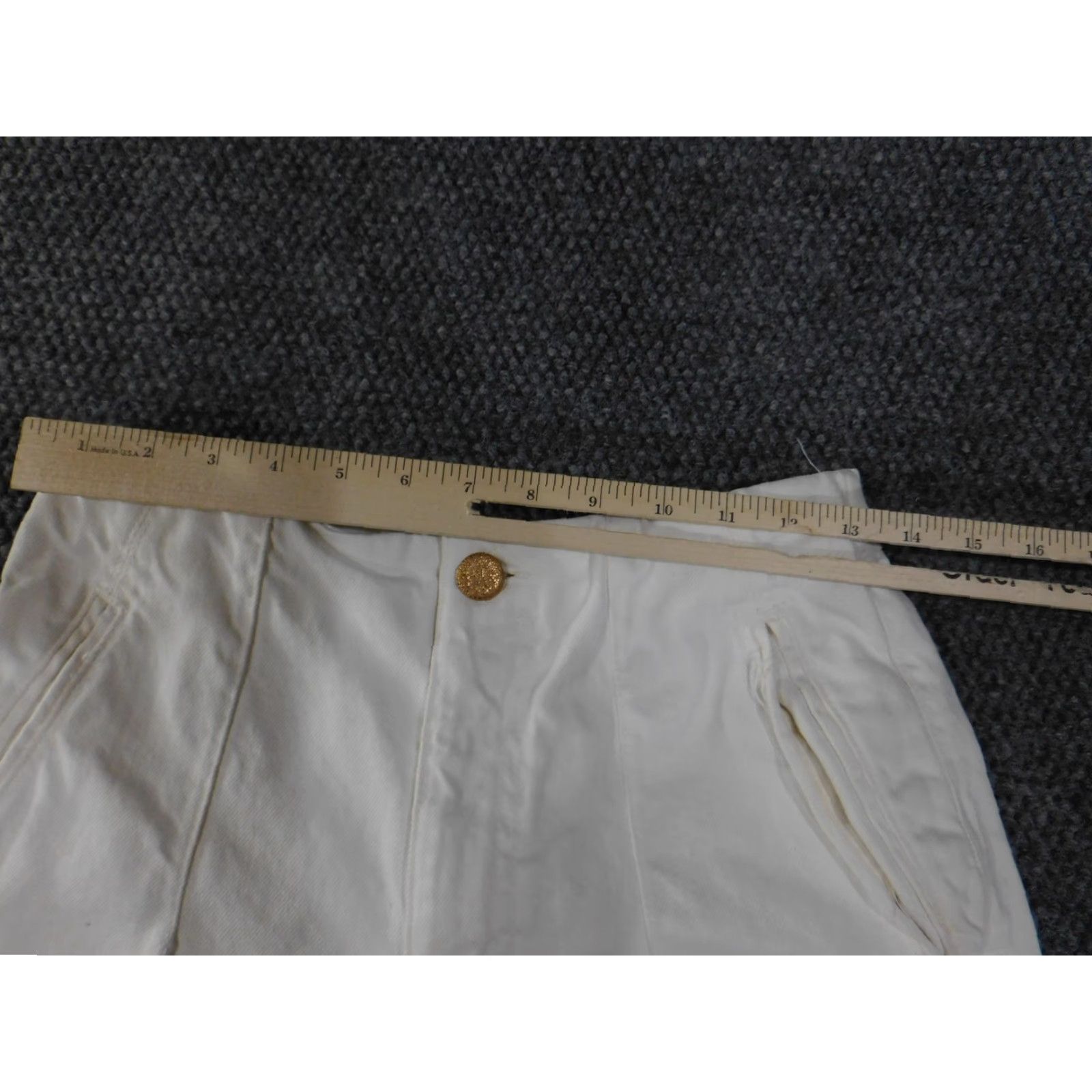Zara Zara Womens Pants Large White Pleated Front Chino Trousers 100% Cotton High Rise Size 36" / US 14 / IT 50 - 6 Thumbnail