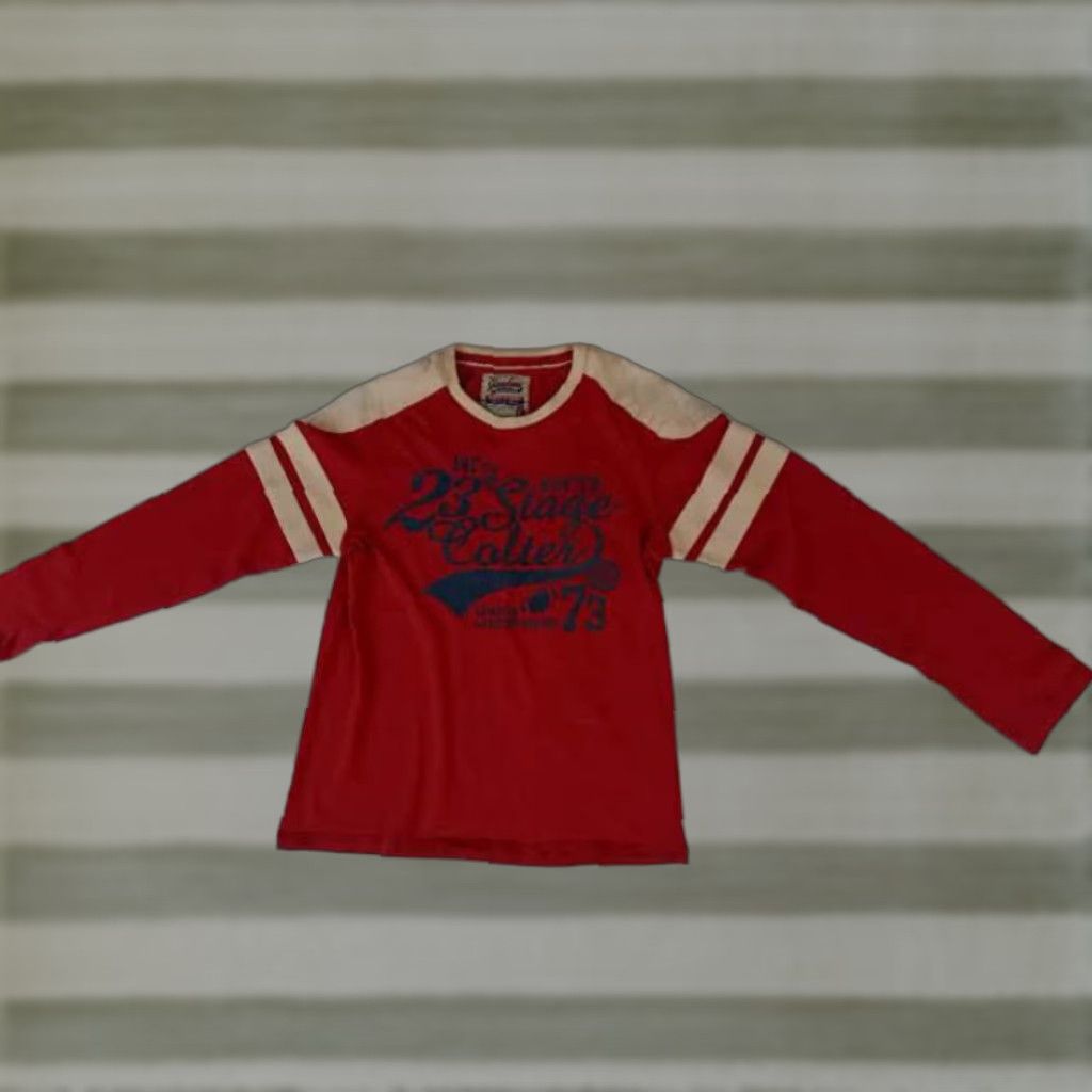 Vintage VINTAGE Yankee Outfitters Rugby Shirt L Red Sweatshirt Pullover Men Canvas Stitched 25in Long 20in Pit to Pit Size US L / EU 52-54 / 3 - 1 Thumbnail