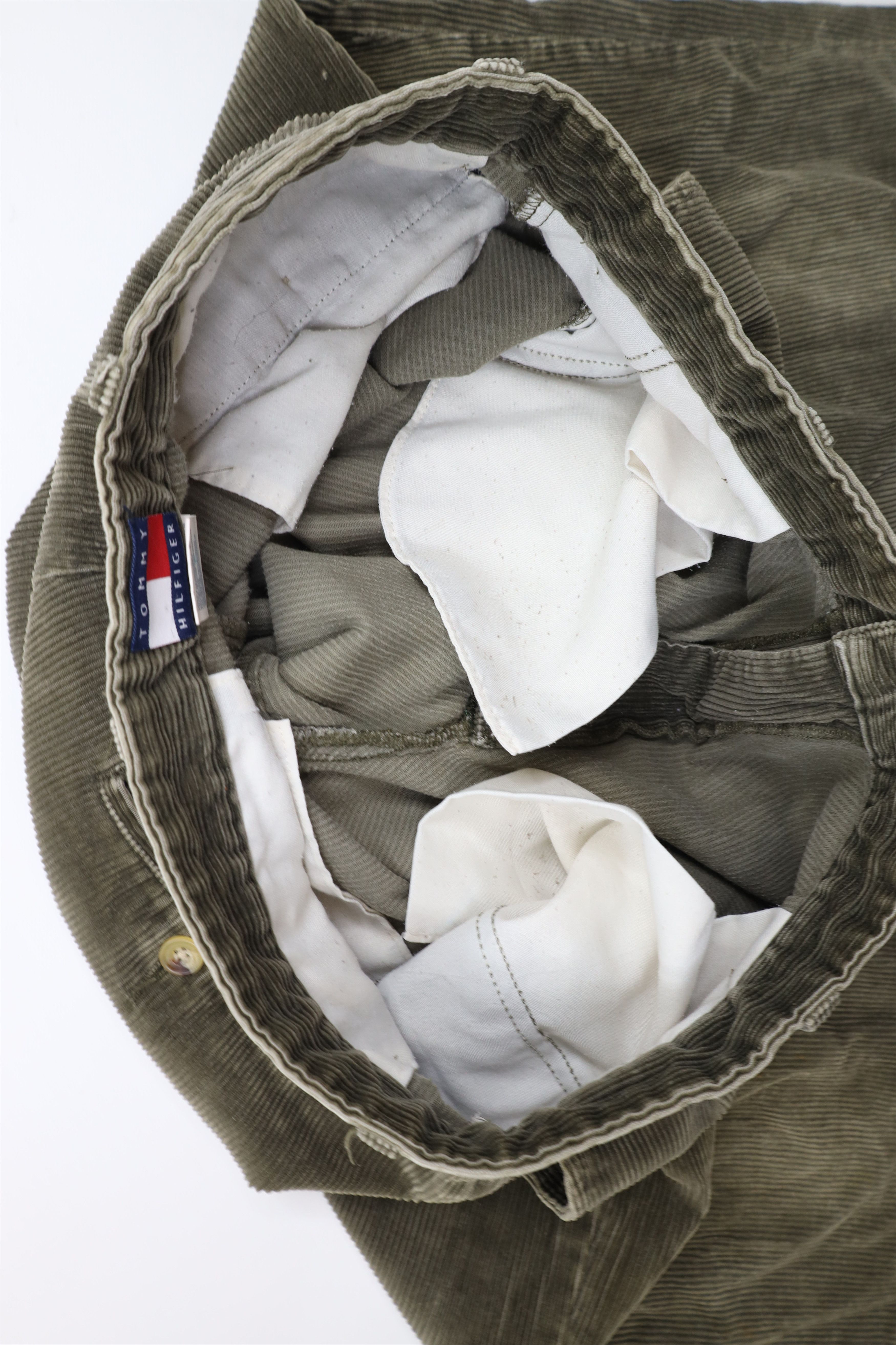 Tommy Hilfiger × Vintage Vintage 90s Tommy Hilfiger Wide Leg Corduroy Pants Green Size US 32 / EU 48 - 10 Thumbnail
