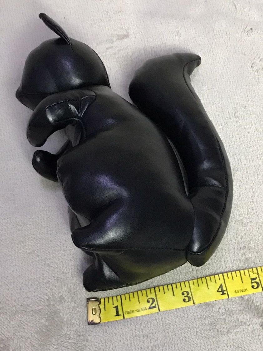Japanese Brand Rare Black Squirrel Faux Leather Soft Toy Size ONE SIZE - 5 Thumbnail