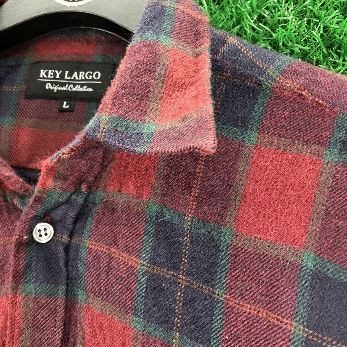 Japanese Brand Vintage 80'a Wool Flannel Checkered by Key Largo Size US S / EU 44-46 / 1 - 8 Thumbnail