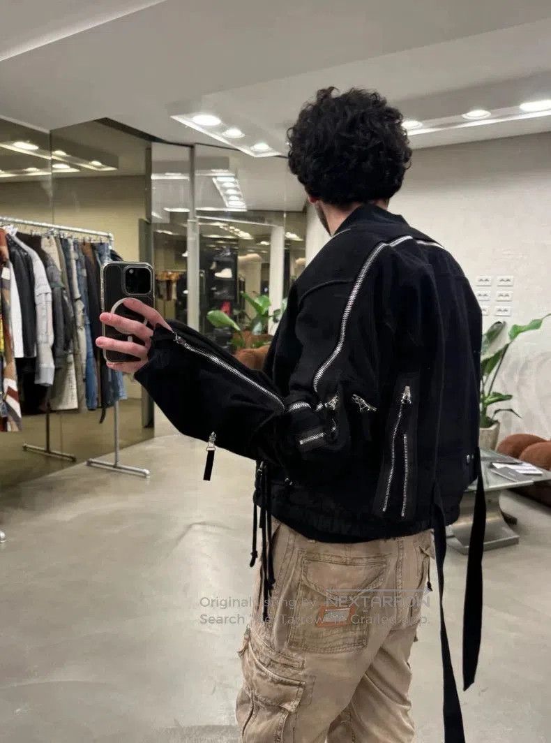 Dries Van Noten backzip double layer bomber jacket.