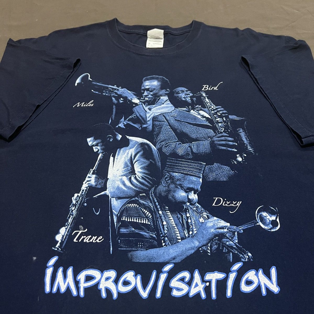 Band Tees × Vintage Vintage Y2K Miles Trane Dizzy Bird Tee Jazz saxophonist Size US XL / EU 56 / 4 - 1 Thumbnail
