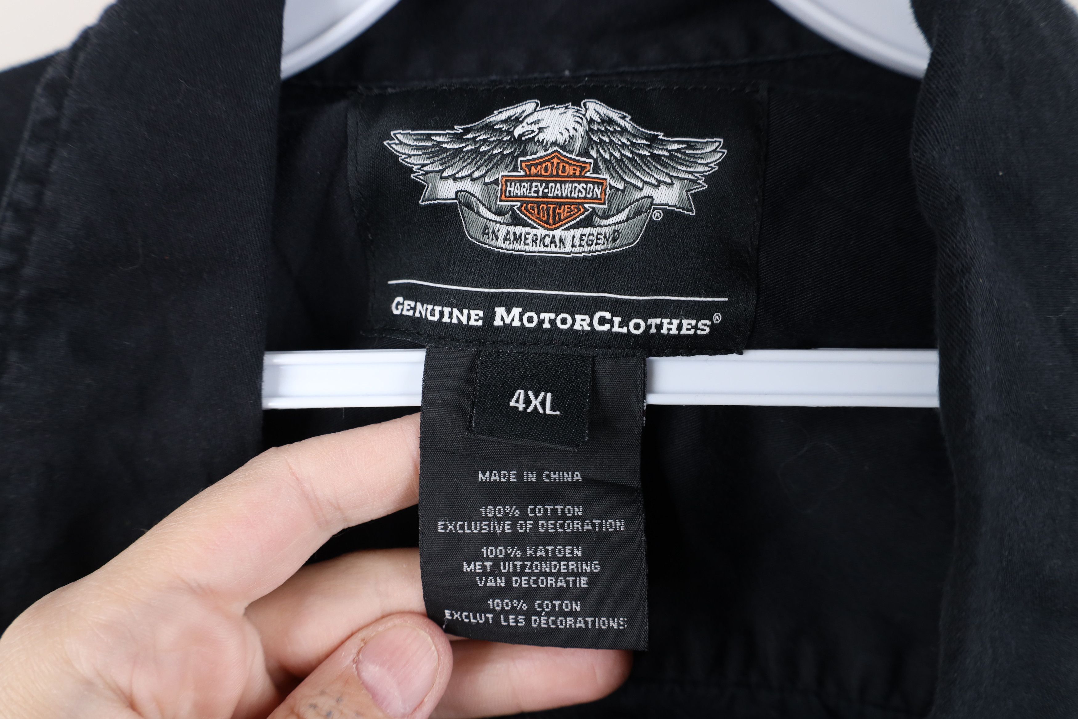 Harley Davidson Vintage Harley Davidson Spell Fire Flames Skull Button Shirt Size US XXL / EU 58 / 5 - 9 Thumbnail
