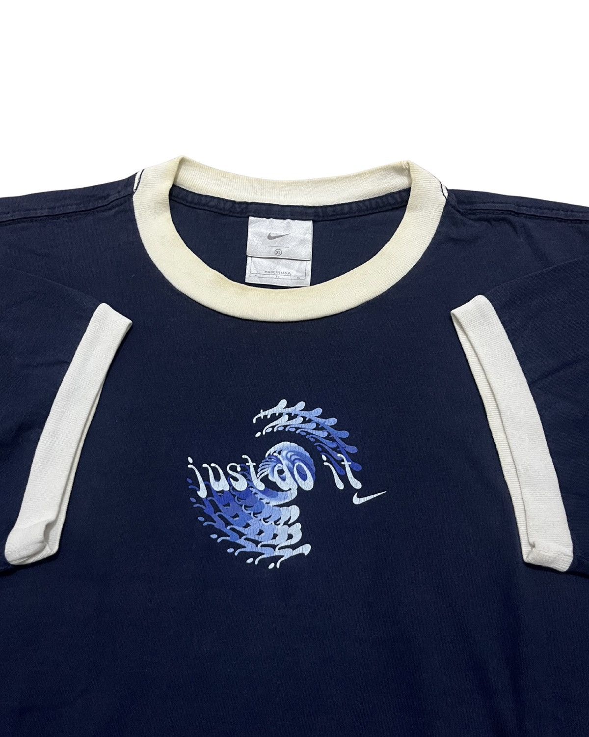 Rare Vintage Nike Just Do It Ringer Tee T Shirt Y2K